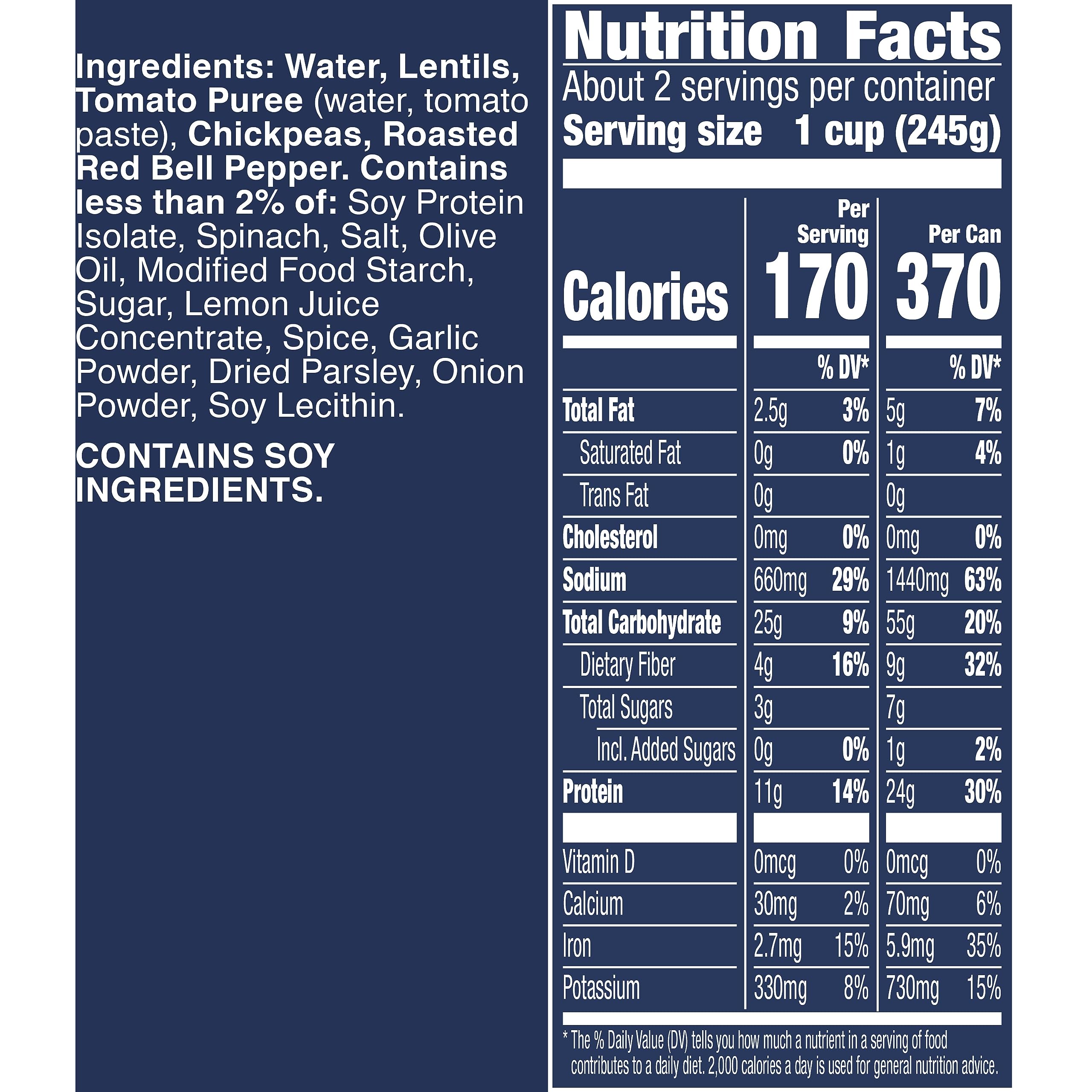 Progresso Mediterranean-Style Lentil Protein Soup - Vegetarian, High Protein, 19 oz (Pack of 12) | Healthy Lunch, Quick Meal, Office & Camping Food