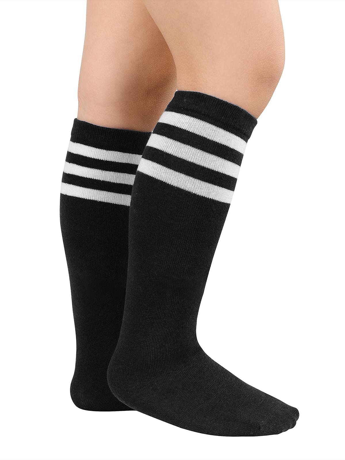 Century Star Kids & Toddler Soccer Uniform Socks - Cotton Athletic Knee High Tube Socks for Boys & Girls - Perfect for Soccer Games, Sports Practice & Casual Wear