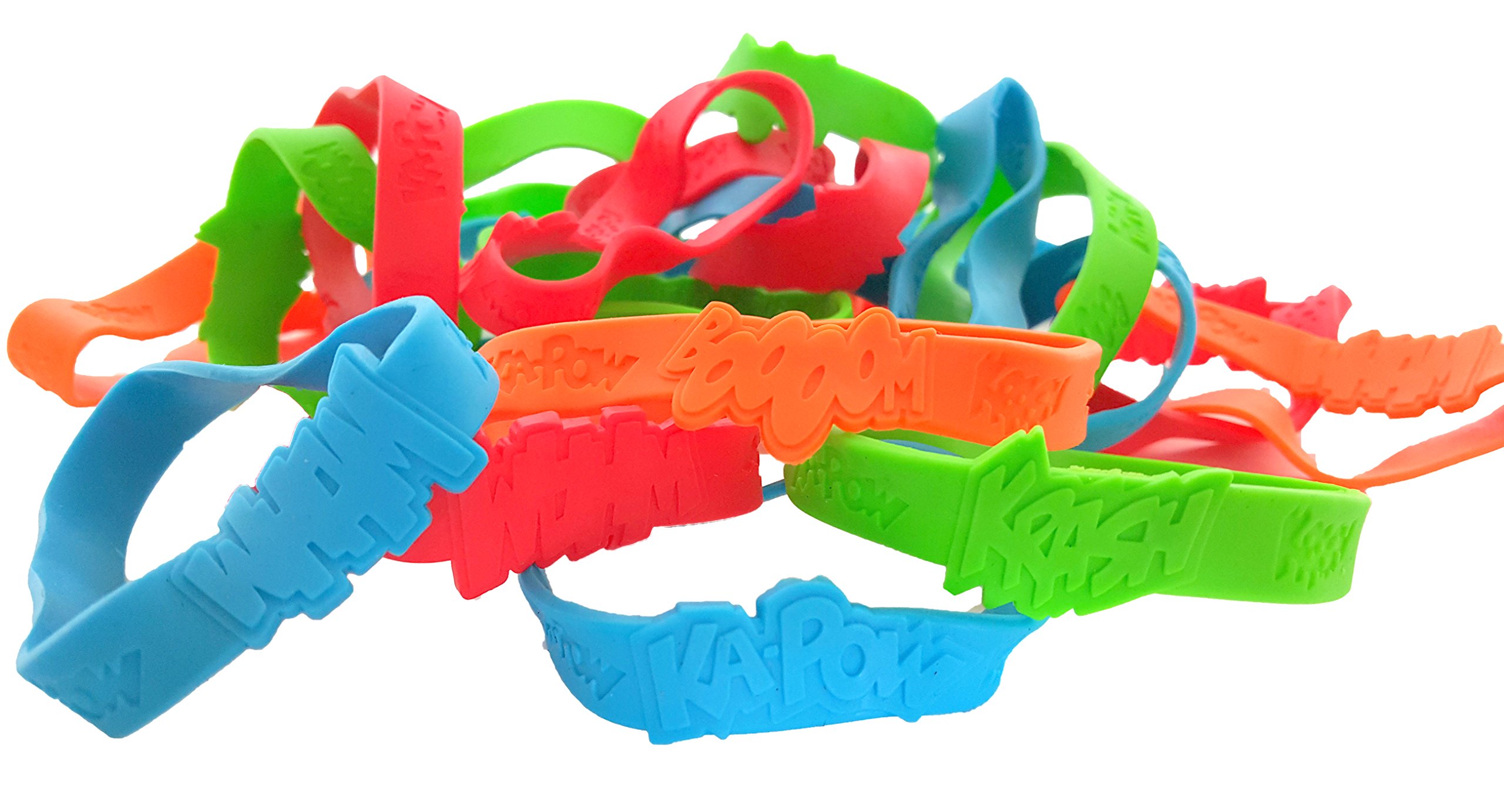 Dondor Superhero Rubber Bracelets for Kids - 24 Pack Colorful Wristbands for Birthday Party Favors, School Events & Superhero Themed Activities