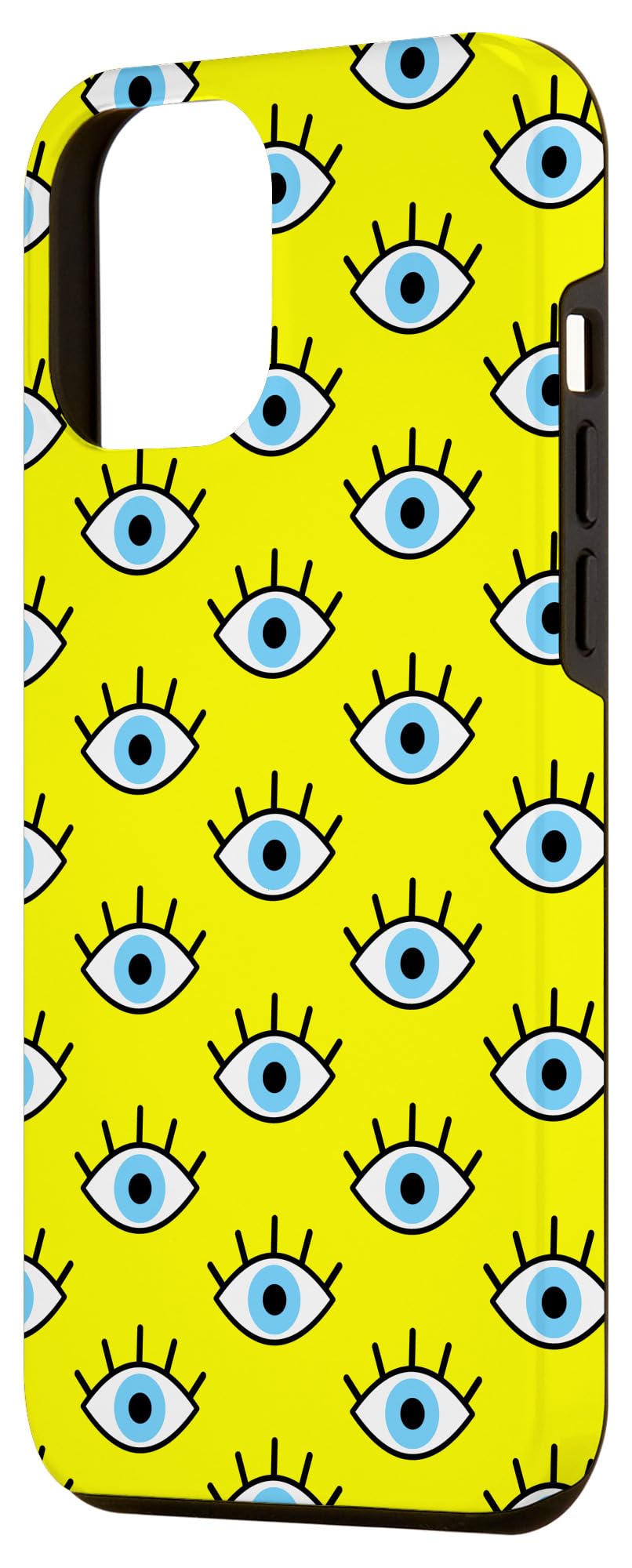 iPhone 12 Pro Max Case - Evil Eye Protection Cover in Blue & Yellow | Stylish Women's Phone Case for Everyday Use & Travel Protection