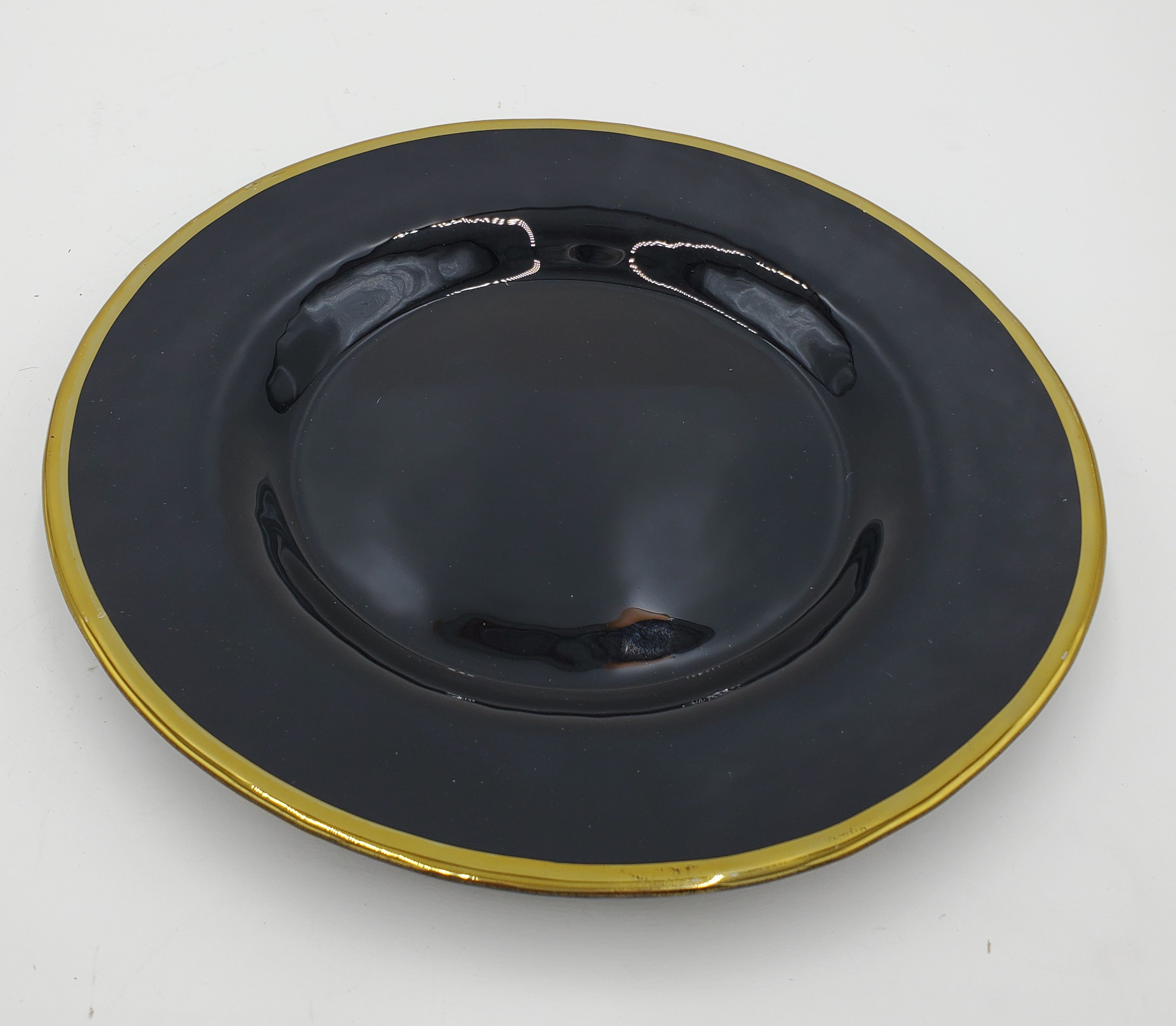 13-Piece Glass Dinner Plate Set - Elegant Black & Gold Design for Formal Dining, Parties & Special Occasions
