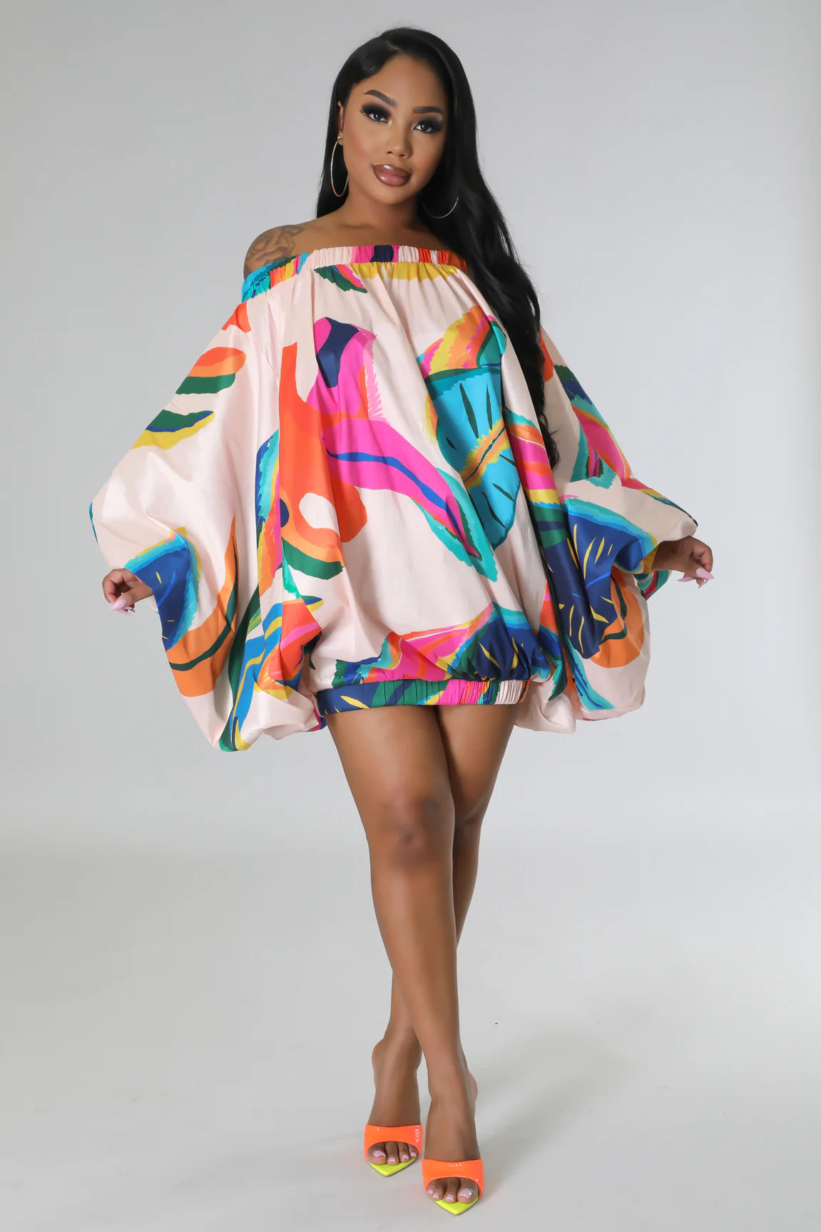 Stylish Tropical Abstract Print Dress - Perfect for Beach Vacations, Summer Parties & Casual Outings