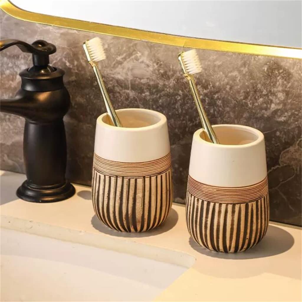 Premium Toothbrush & Mouthwash Cup Set - Durable Household Dental Care Organizer for Bathroom Countertop | Perfect for Travel, Home & Office Use