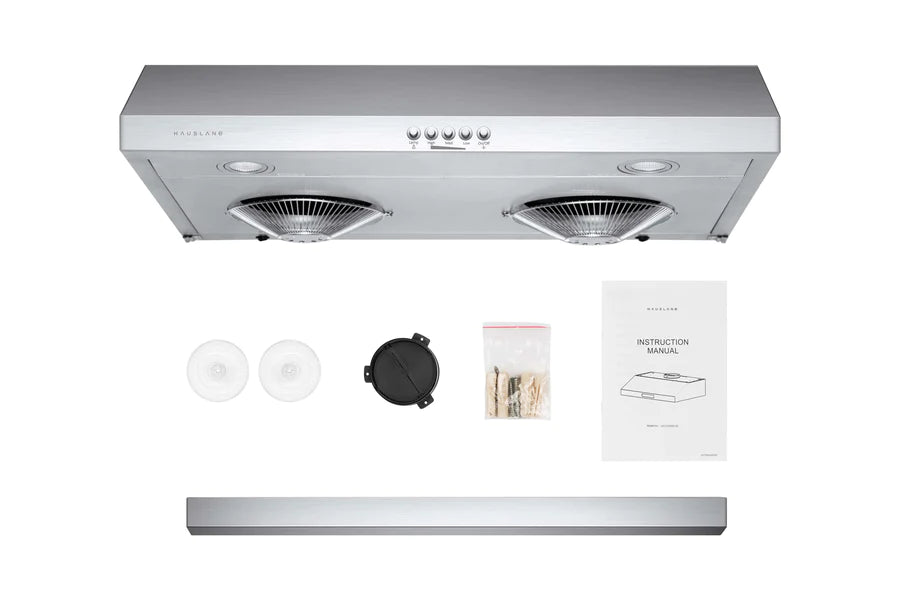 Hauslane UC C100 30-Inch 700 CFM Ducted Stainless Steel Under Cabinet Range Hood - Powerful Kitchen Ventilation for Gas Stoves & Cooking Smoke Removal