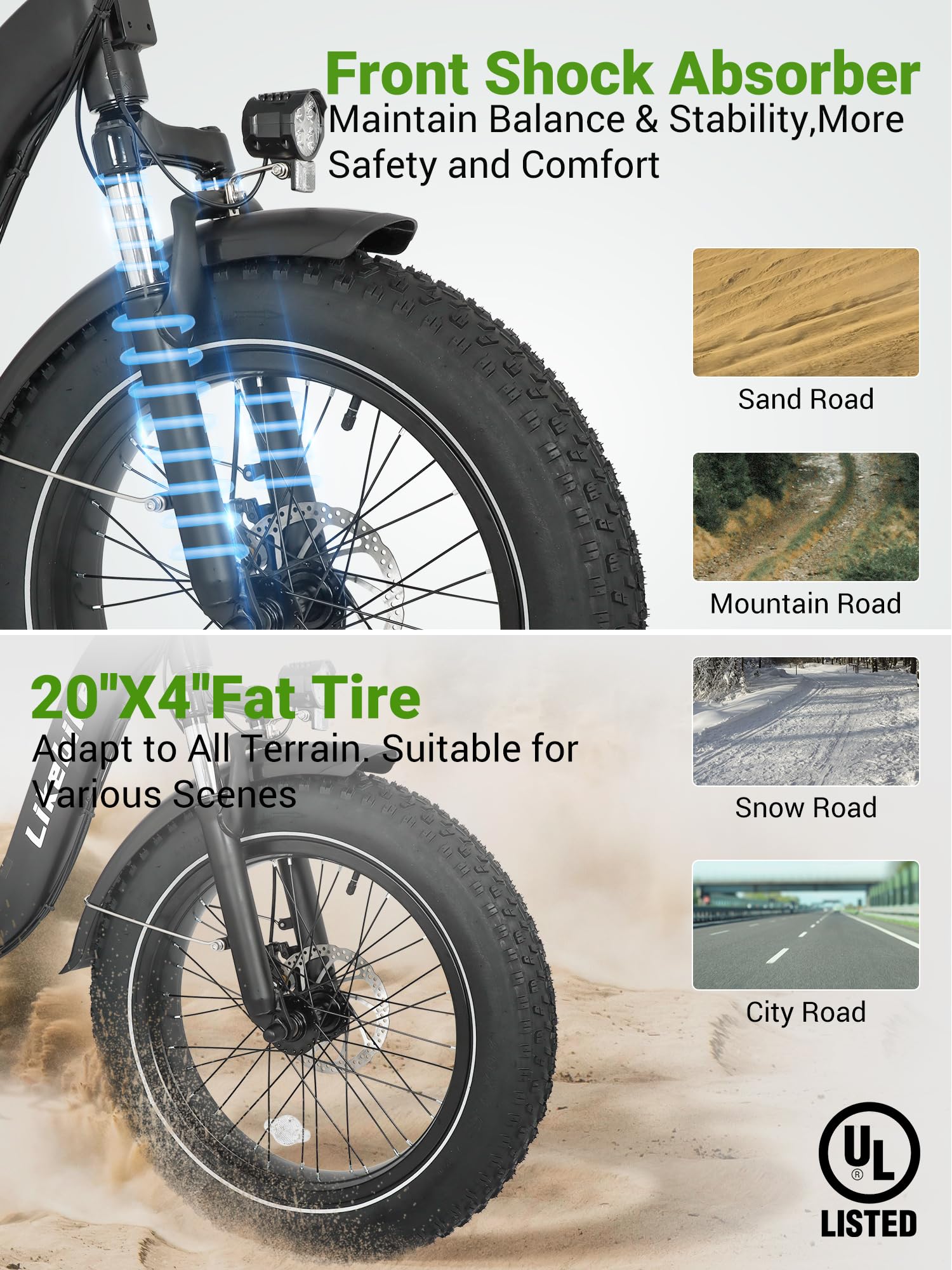 Likebike Folding Electric Bike for Adults - 500W Motor (Peak 720W), 20
