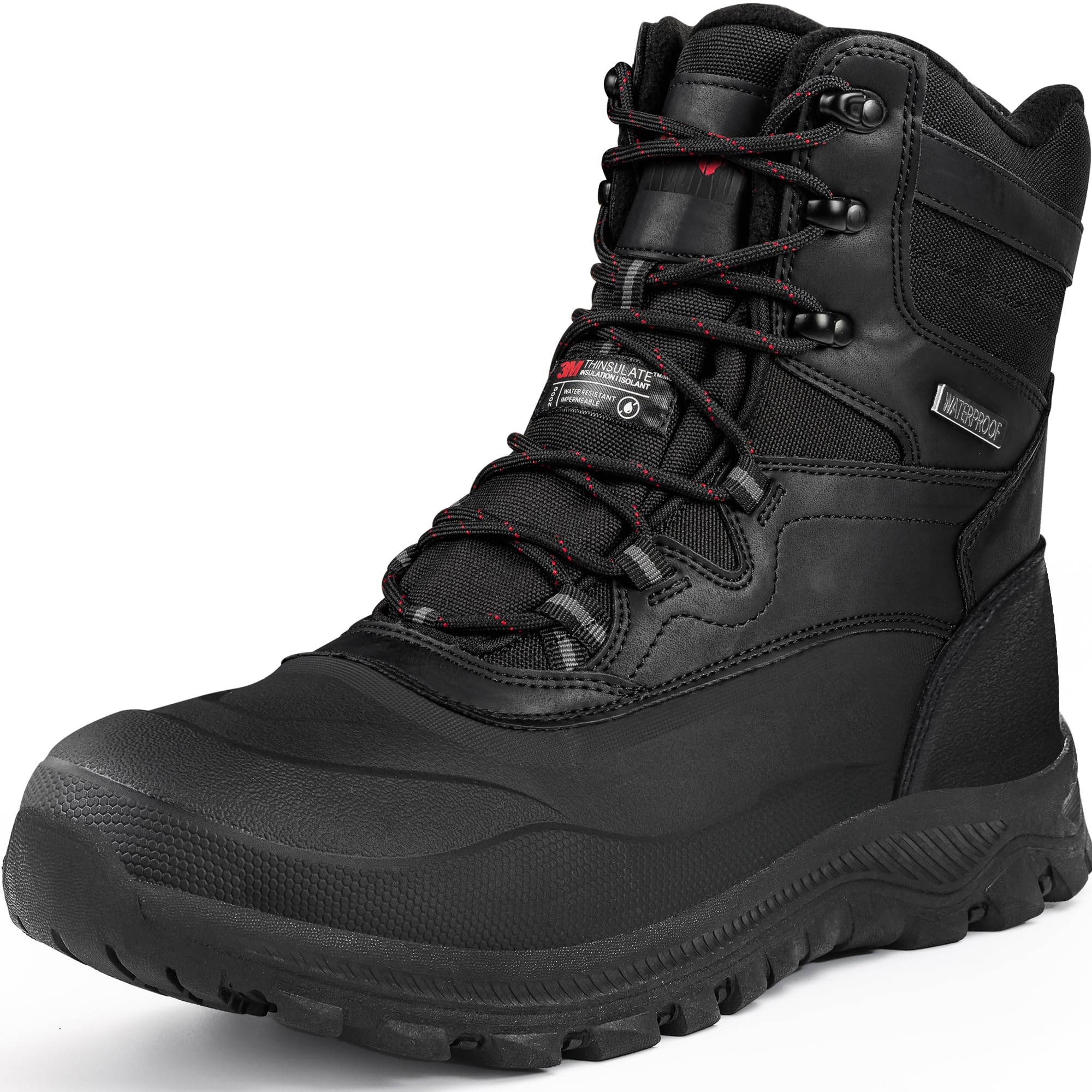 Men's Waterproof Insulated Snow Boots - Winter Hiking Shoes with High Traction | Military Tactical Boots for Cold Weather & Outdoor Adventures