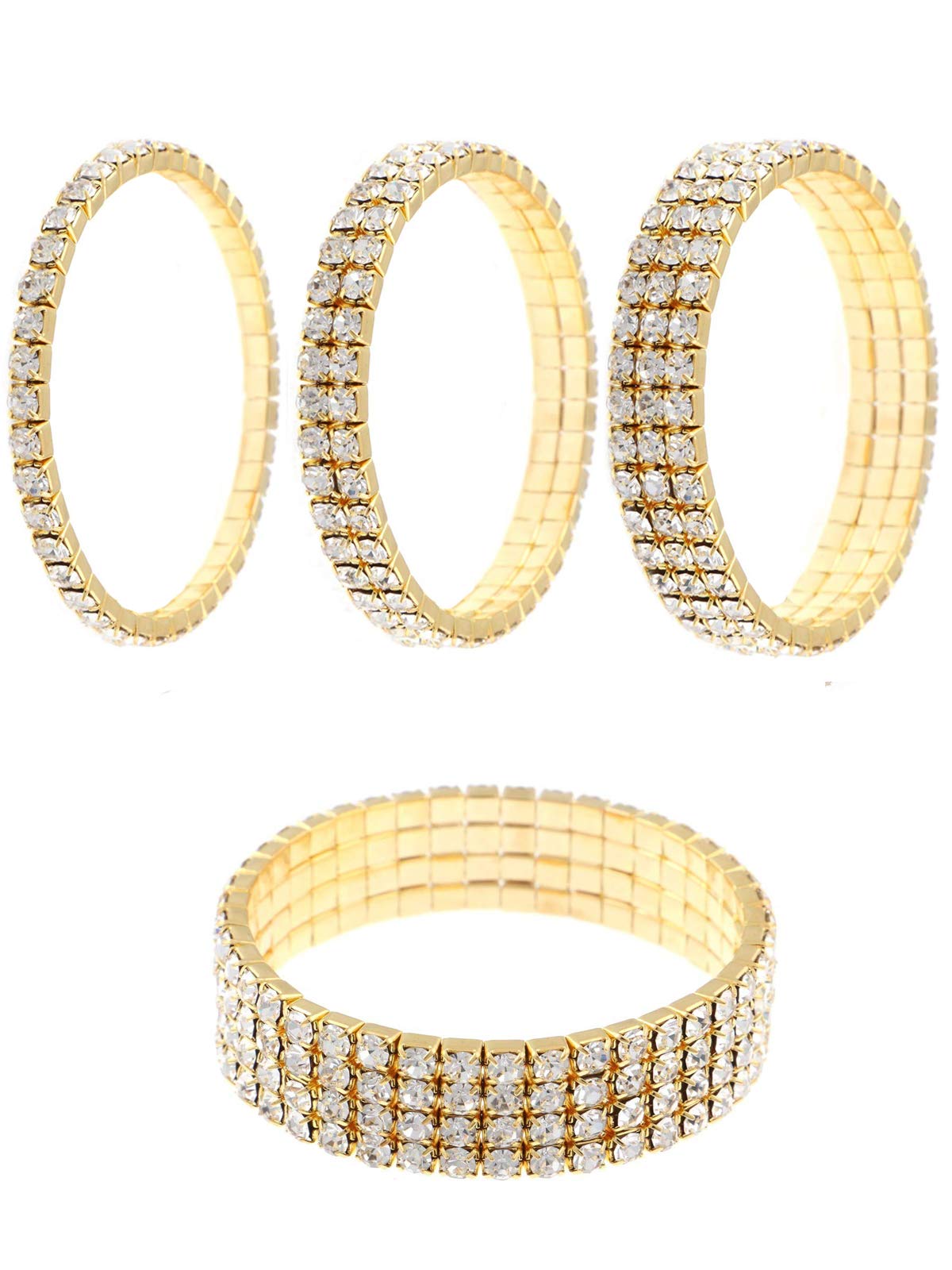 Zealmer Sparkle Multicolor Rhinestone Stackable Stretch Bracelets for Women - Fashion Jewelry Gift for Birthday, Party & Everyday Wear