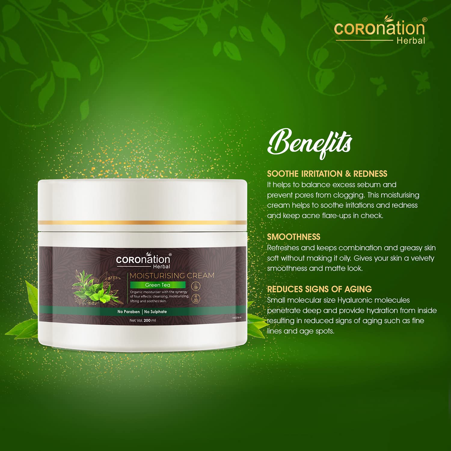 COROnation Herbal Unisex Fuji Matcha Green Tea Moisturising Cream - 200ml x 2 Pack, Organic Skincare for Dry & Sensitive Skin, Perfect for Daily Hydration & Night Care Routine