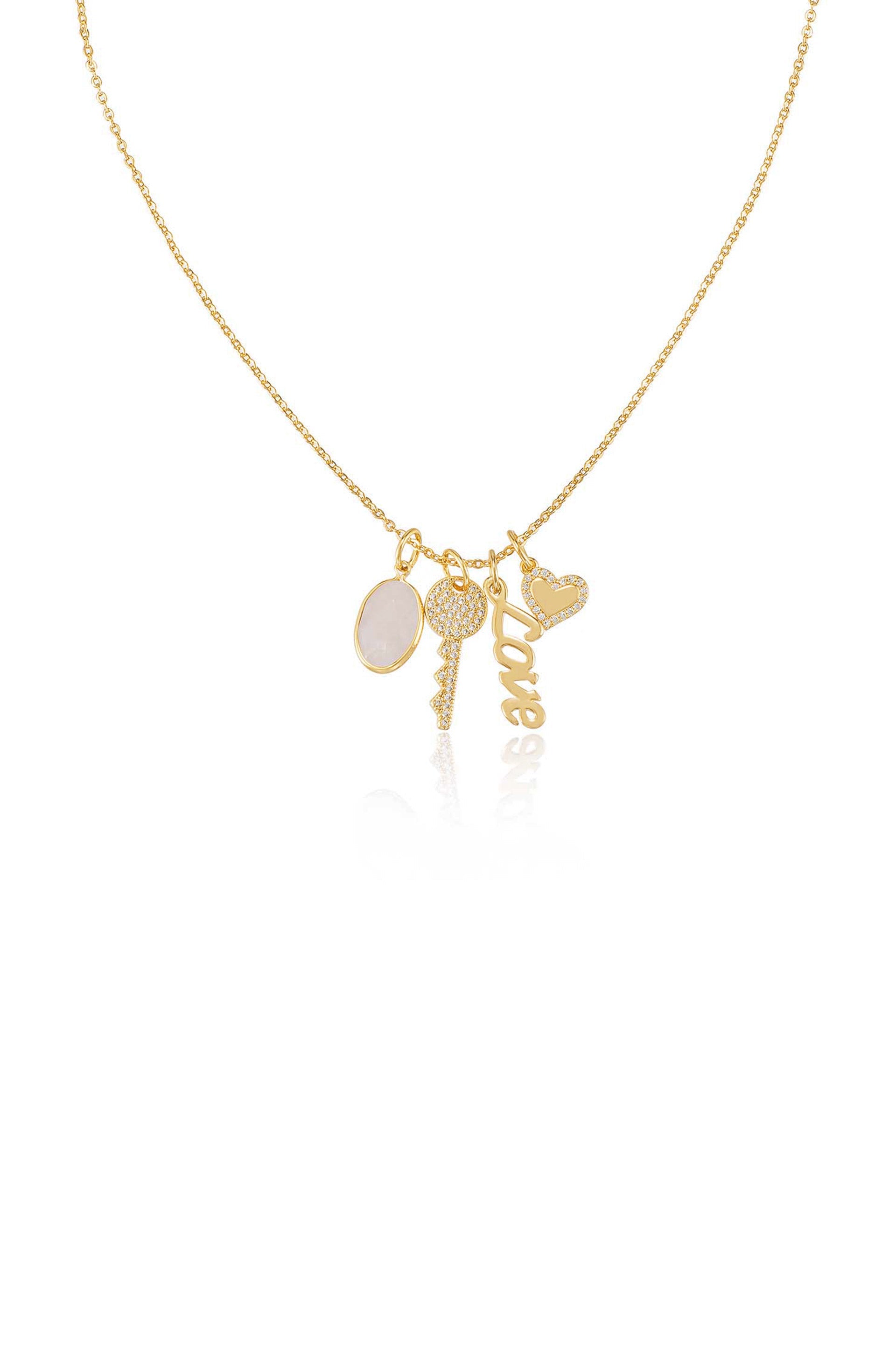 Love to Love Interchangeable Charm Necklace for Women - Customizable Layering Jewelry Gift for Anniversary, Birthday & Valentine's Day - Perfect for Everyday Wear & Special Occasions