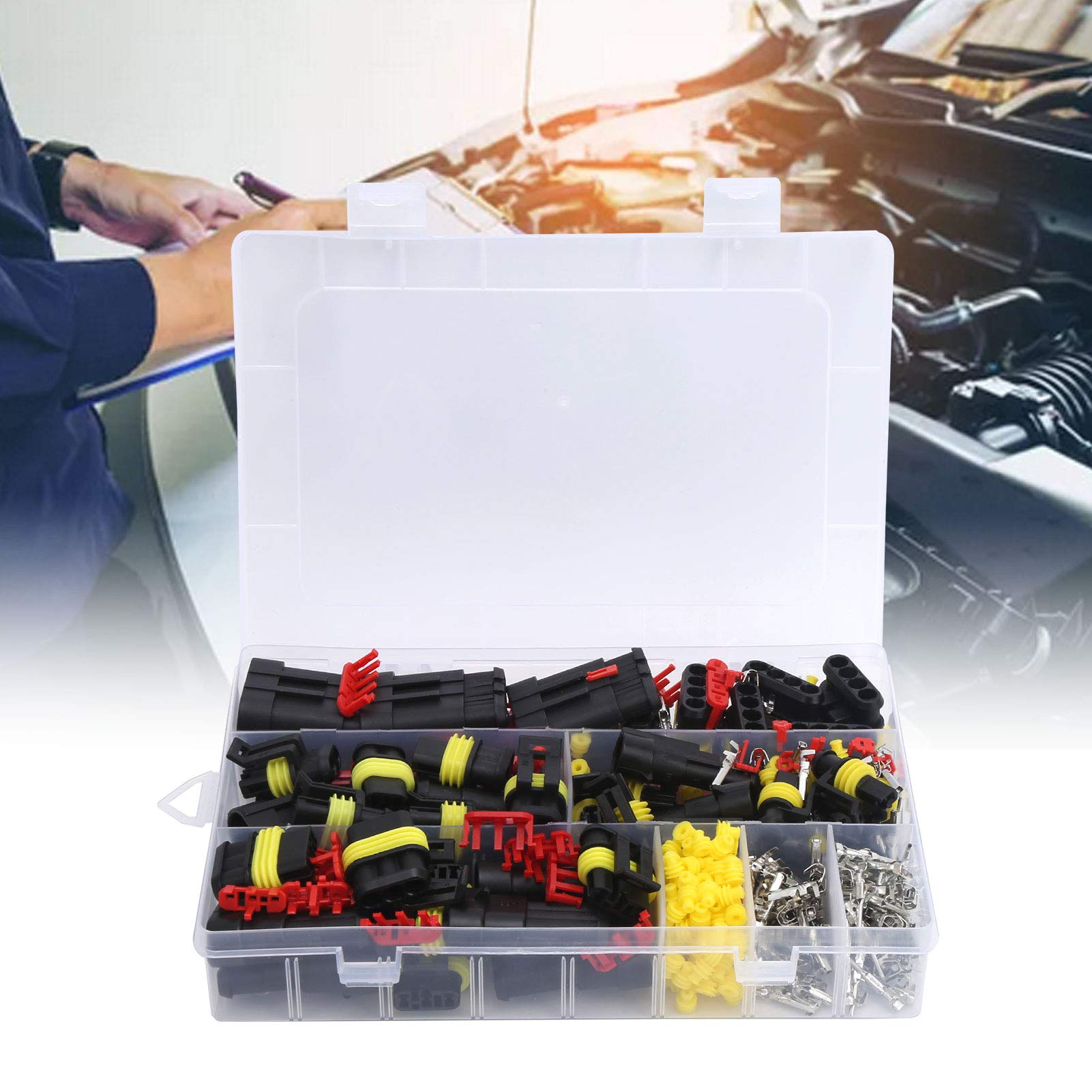 352 Pcs Automotive Waterproof Wire Connectors Kit - Electrical Wire Connector Plugs & Terminals for Car, Truck, Boat - Ideal for Vehicle Wiring, Marine Applications & DIY Electrical Projects