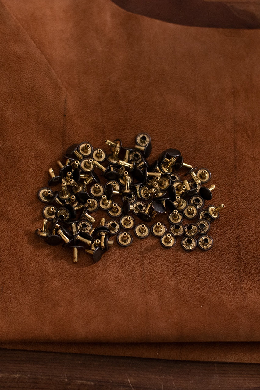 Brass Hollow Rivet KØ9.2 x L8.2 mm - Heavy Duty Metal Fasteners for Leather Craft, DIY Projects & Industrial Applications