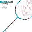 Yonex Arcsaber 73 Lightweight Badminton Racket - Prestrung with Aqua Blue Strings | Professional Tournament Grade Shuttlecock Racquet | Perfect for Indoor/Outdoor Play & Competitive Matches