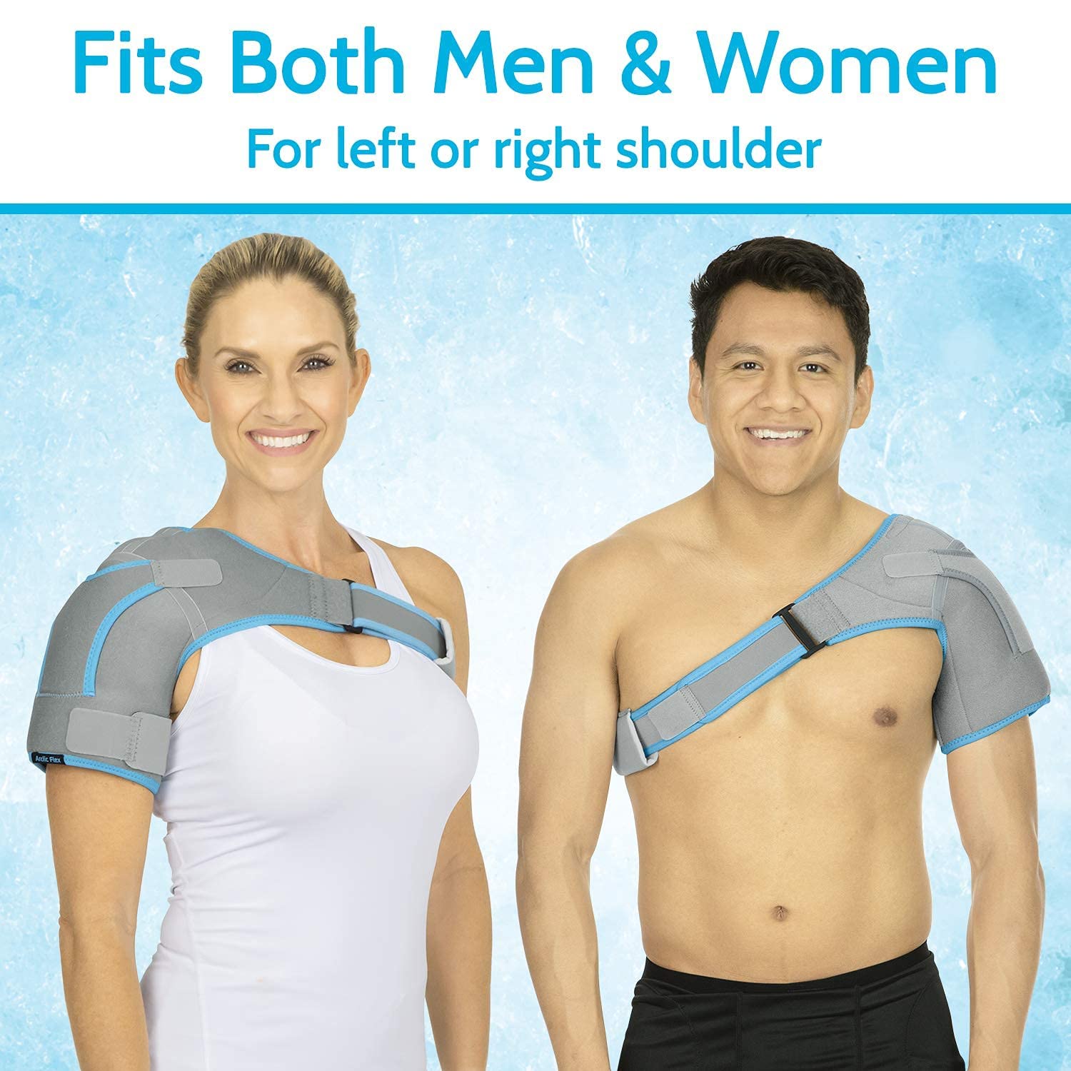 Arctic Flex Shoulder Ice Pack Brace - Reusable Cold & Hot Therapy Gel Wrap for Pain Relief - Compression Support for Tendonitis, Dislocated Joint, Rotator Cuff (Left & Right Arm) - Ideal for Post-Surgery Recovery, Sports Injuries & Arthritis Pain Management