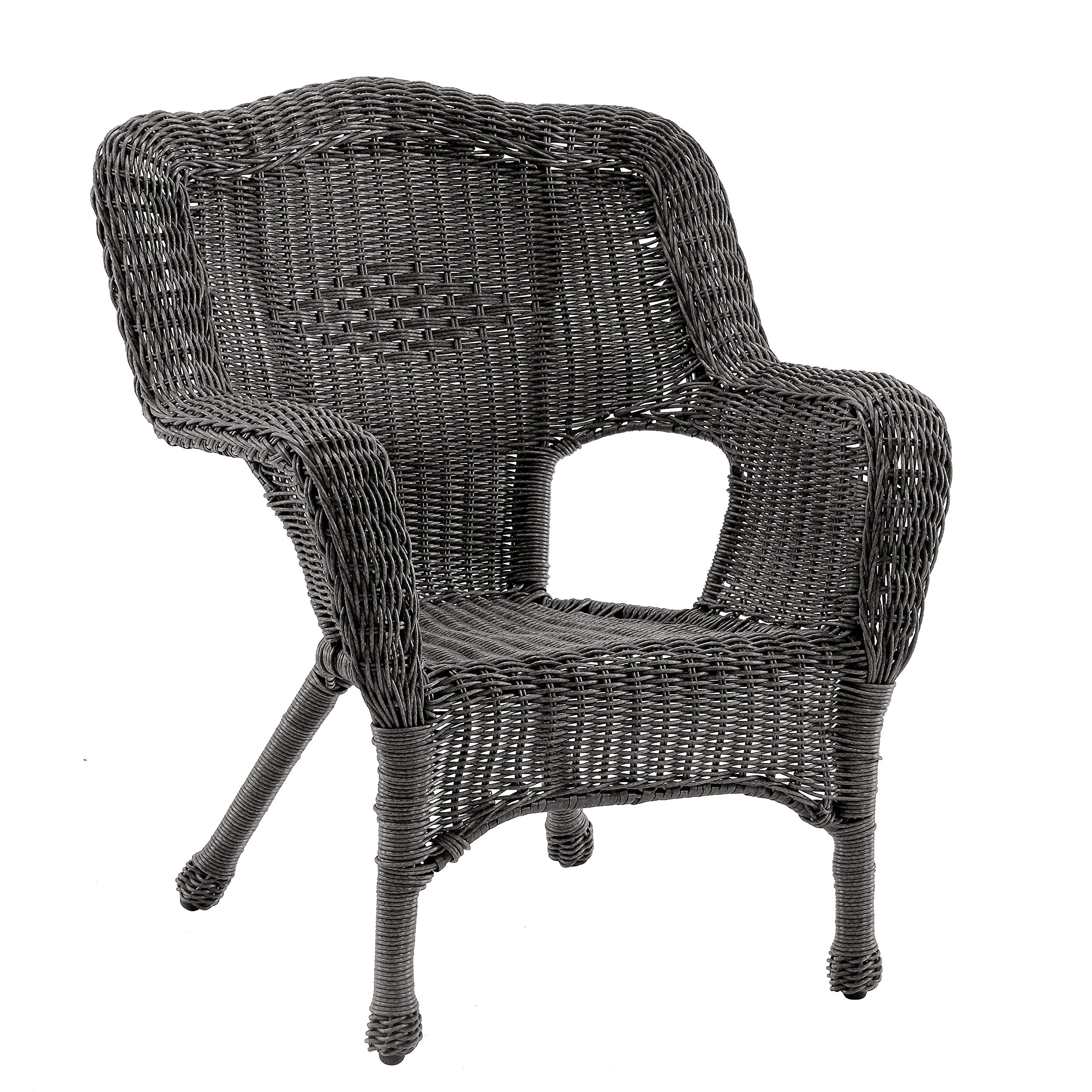 International Caravan Camelback Resin Wicker Patio Chairs Set of 2 - Outdoor Furniture for Garden, Poolside & Patio Relaxation