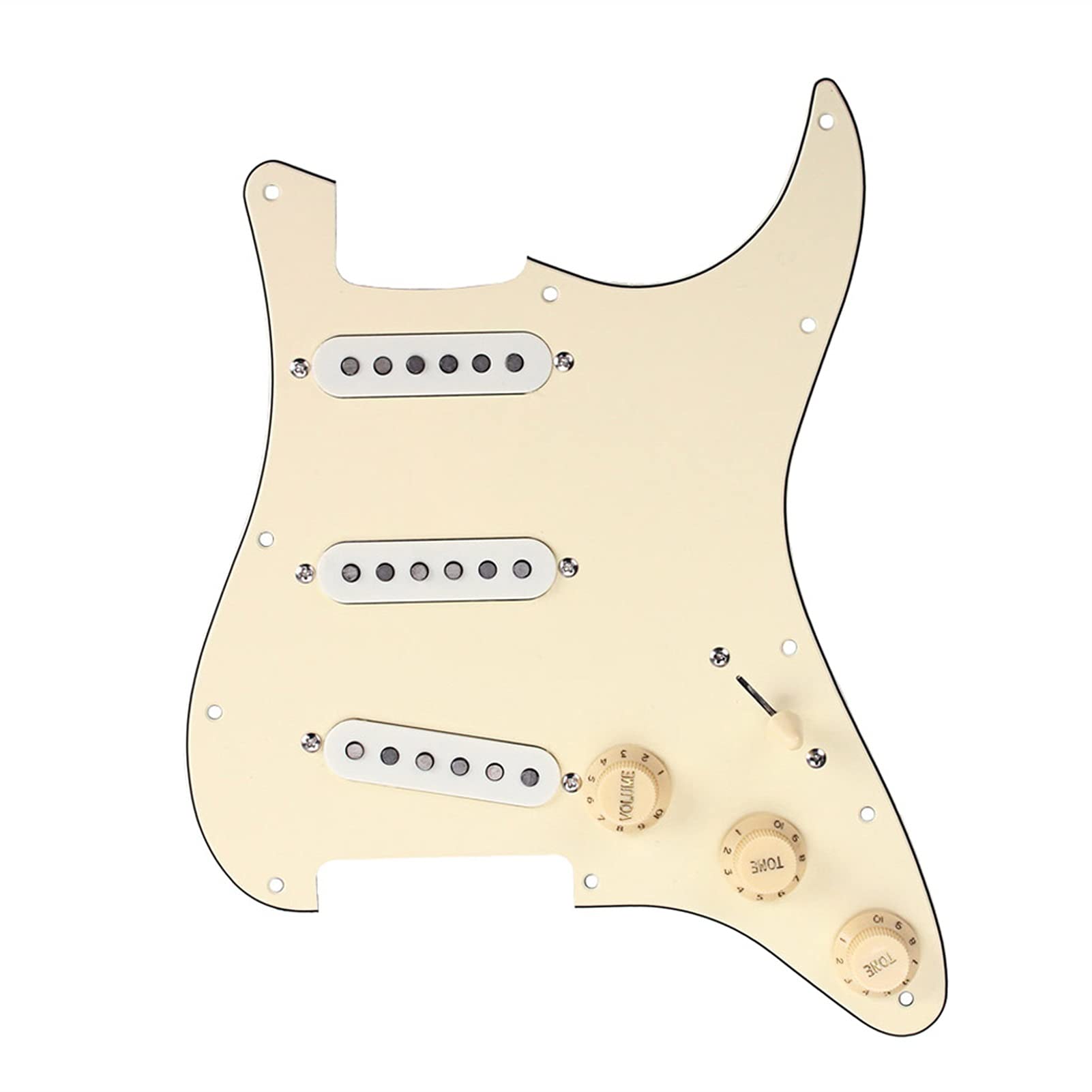 Prewired SSS Pickguard with Alnico V Single Coil Pickups - Complete Electric Guitar Pickup Set for Fender Stratocaster | Perfect for Upgrades & DIY Guitar Mods