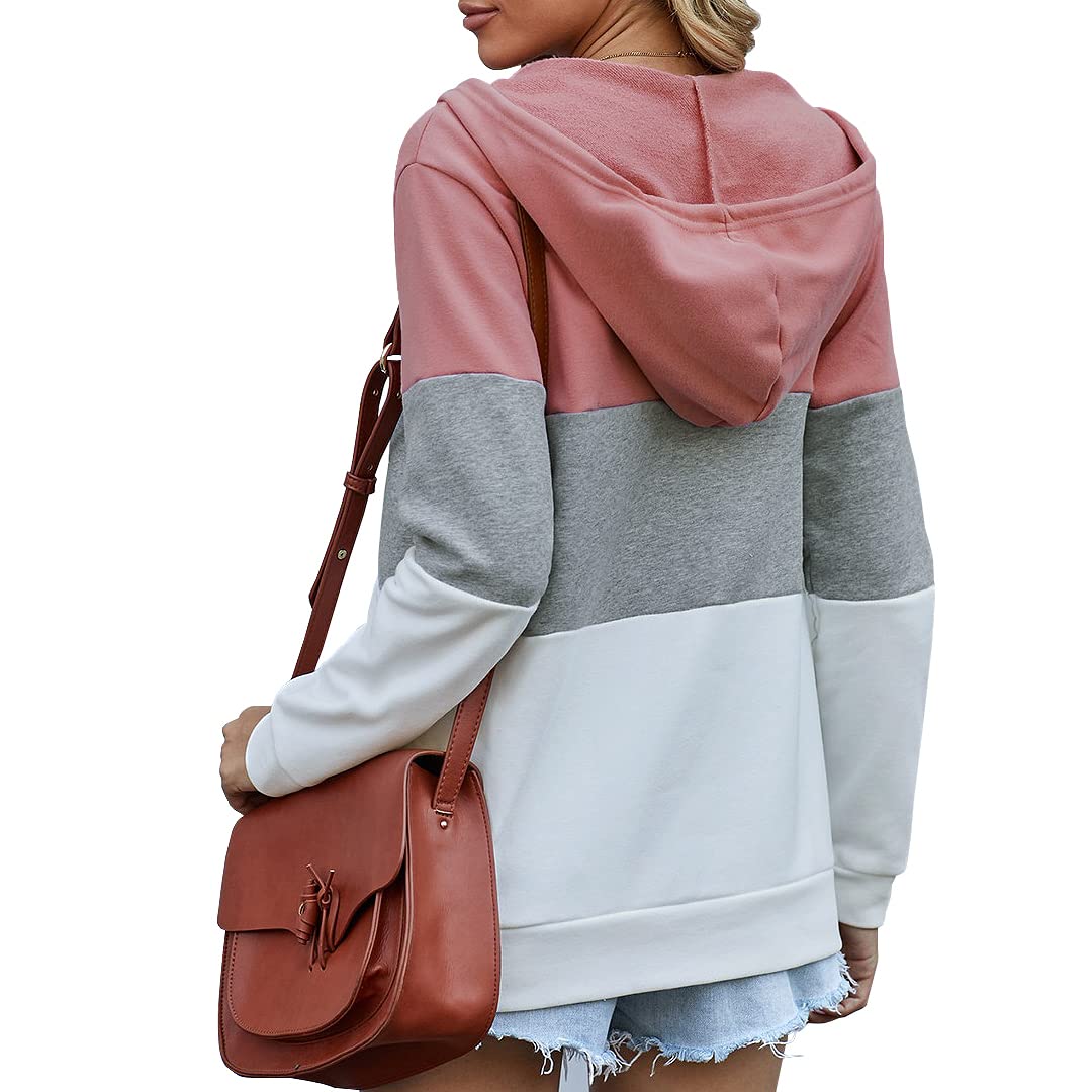 Necooer Women's Zip Up Hoodie with Pockets - Soft Plain Pullover Jacket for Casual Wear, Gym, and Outdoor Activities