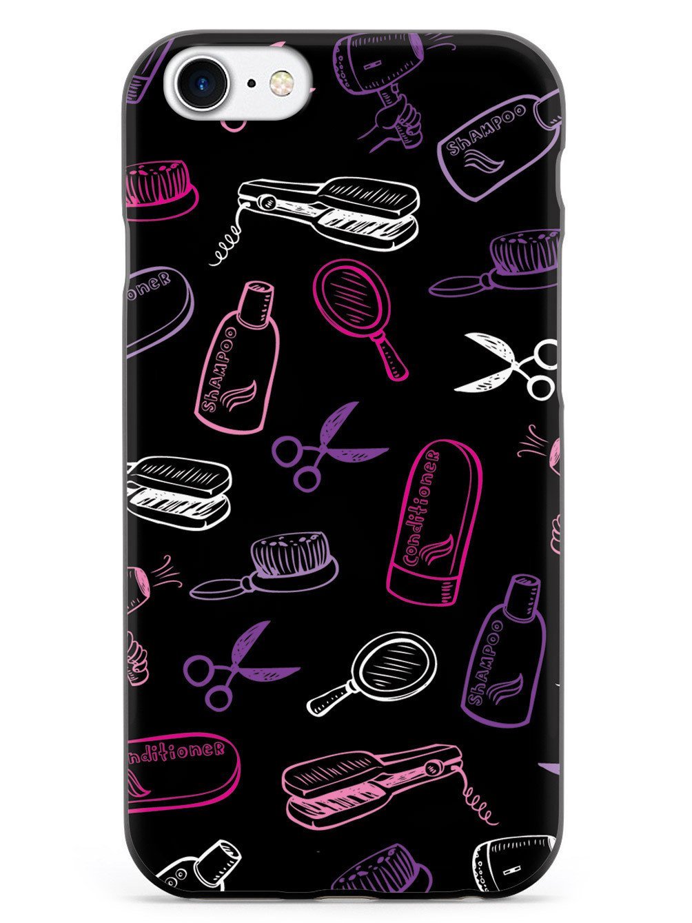 Inspired Cases - iPhone 8 Case Compatible with Apple iPhone 8 - 3D Textured Protective Phone Cover - Hairstylist Barber Hairdresser Design - Perfect for Salon Professionals & Fashion Enthusiasts