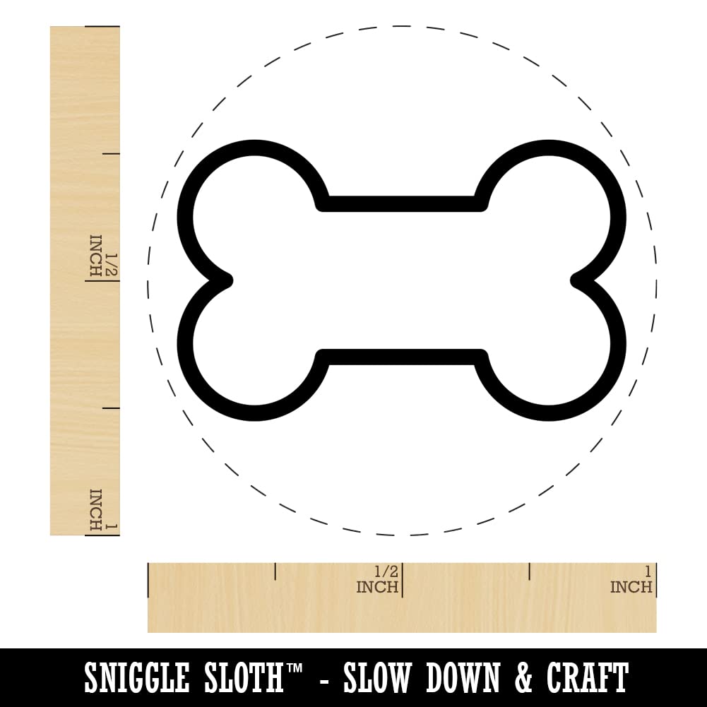 1 Inch Medium Dog Bone Outline Self-Inking Rubber Stamp - Black Ink Stamper for Crafting, Planners, DIY Projects & Scrapbooking - Perfect for Pet Lovers, Dog-Themed Parties & Gift Wrapping