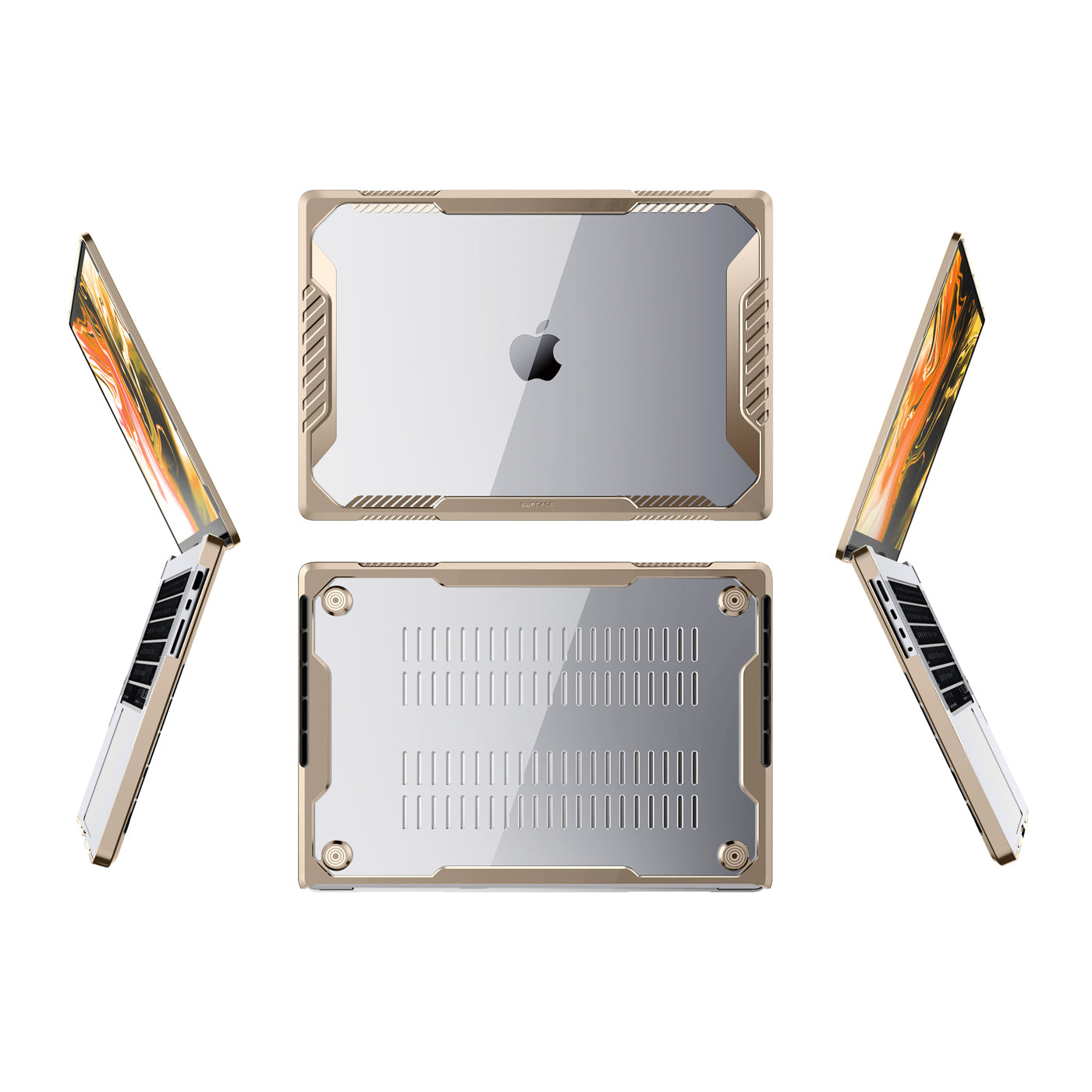 Apple MacBook Pro 16-inch M1/M2 Pro Case (2021-2023 Model) - SUPCHE Unicorn Beetle Rugged Protective Cover in Tan | Shockproof & Scratch-Resistant Laptop Shell for Work, Travel & College