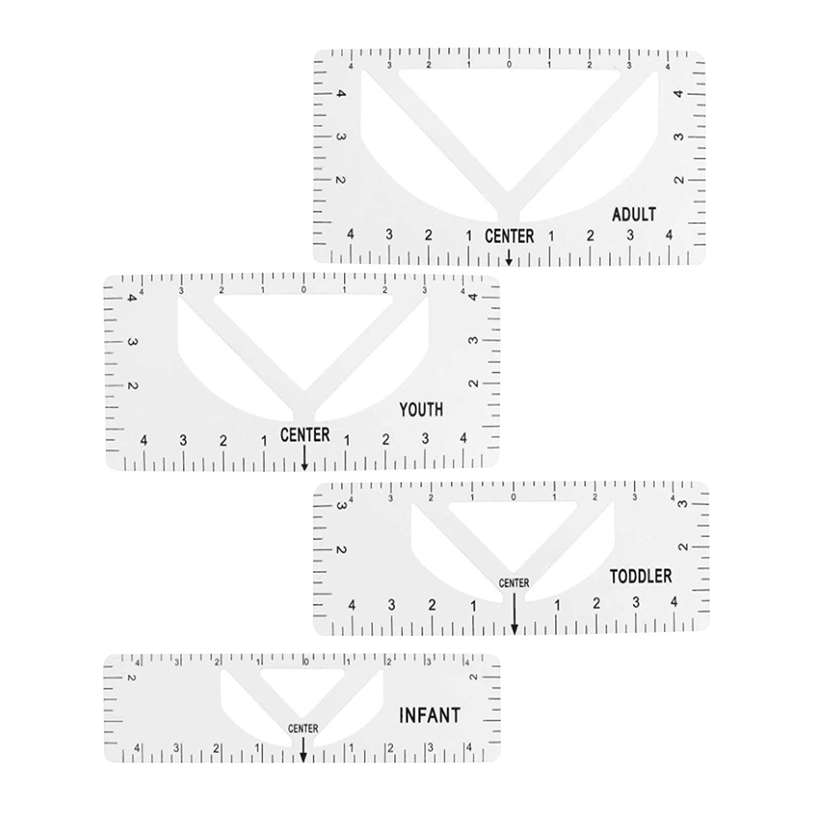 4PCS Alignment Tool & T-Shirt Design Guide - Fashion Craft Ruler for Arts, Crafts & Sewing - Perfect for DIY Projects, Planner Stickers & Workout Planning