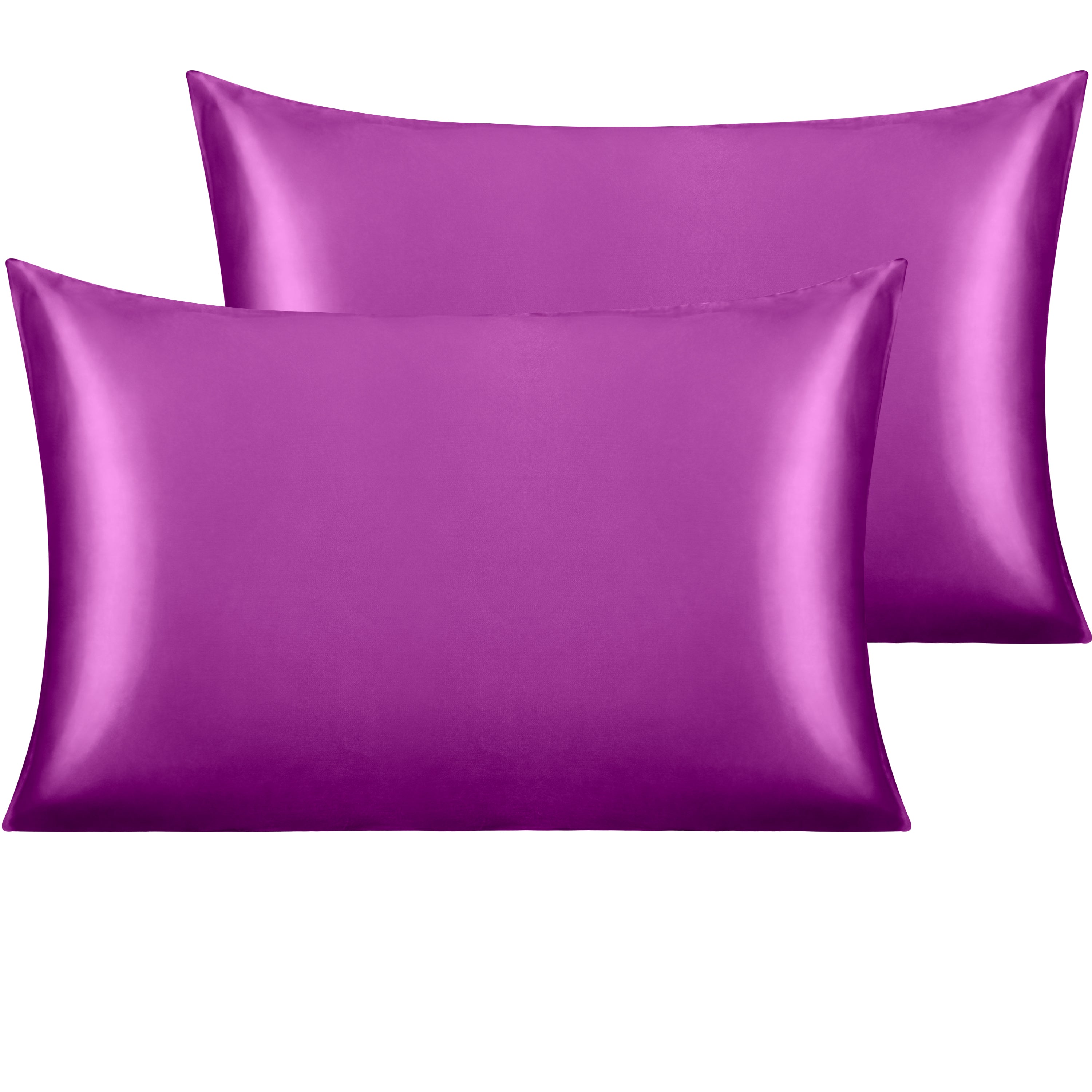 NTBAY®️ Premium Satin Pillowcases with Envelope Closure - Soft & Smooth Hair & Skin Care Pillow Cover for Women & Men - Perfect for Bedroom, Travel & Gift (Set of 2)