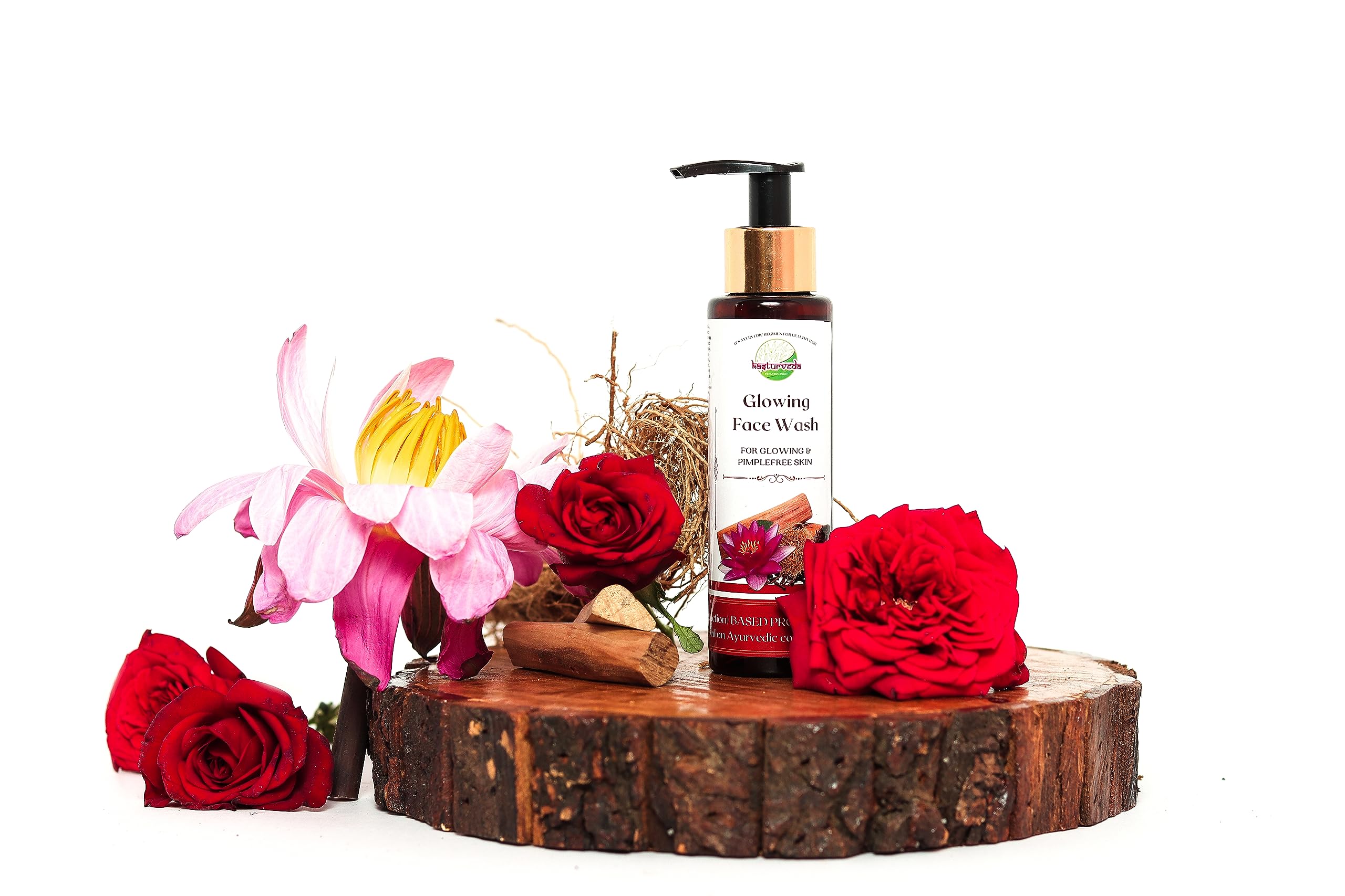 Kasturveda Glowing Face Wash for Women & Men - 100ml Natural Face Wash for Dry Skin, All Skin Types | Brightening, Hydrating & Gentle Cleansing for Daily Skincare Routine