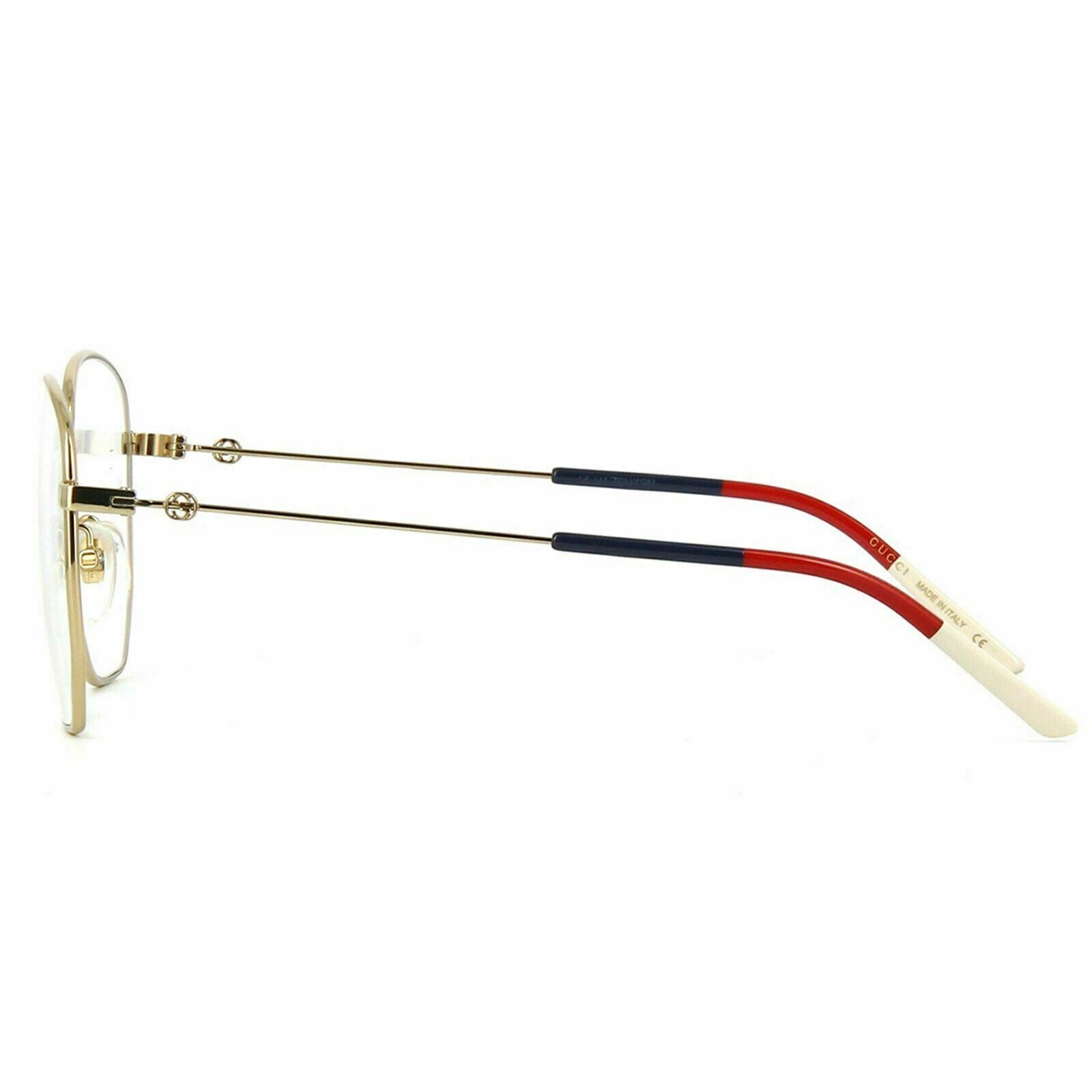 Gucci GG 0396O 002 Gold Red Green Women's Eyeglasses - Stylish Designer Glasses for Women, Fashionable Eyewear for Everyday Wear & Special Occasions