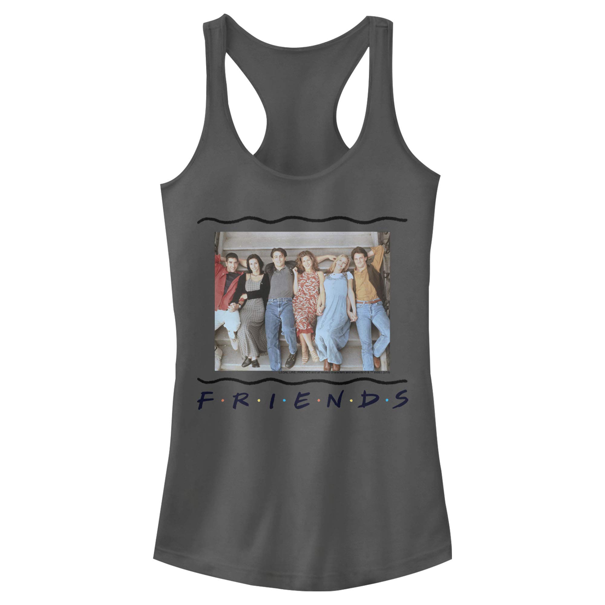 FRIENDS Women's Scoop Neck Racerback Tank Top - Soft Stretchy Casual Summer T-Shirt for Workout, Yoga, and Everyday Wear