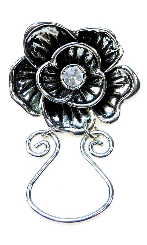 Ganz Flowers Magnetic Eyeglass Holder - Silver Tone | Secure & Stylish Glasses Accessory for Reading, Driving & Daily Use