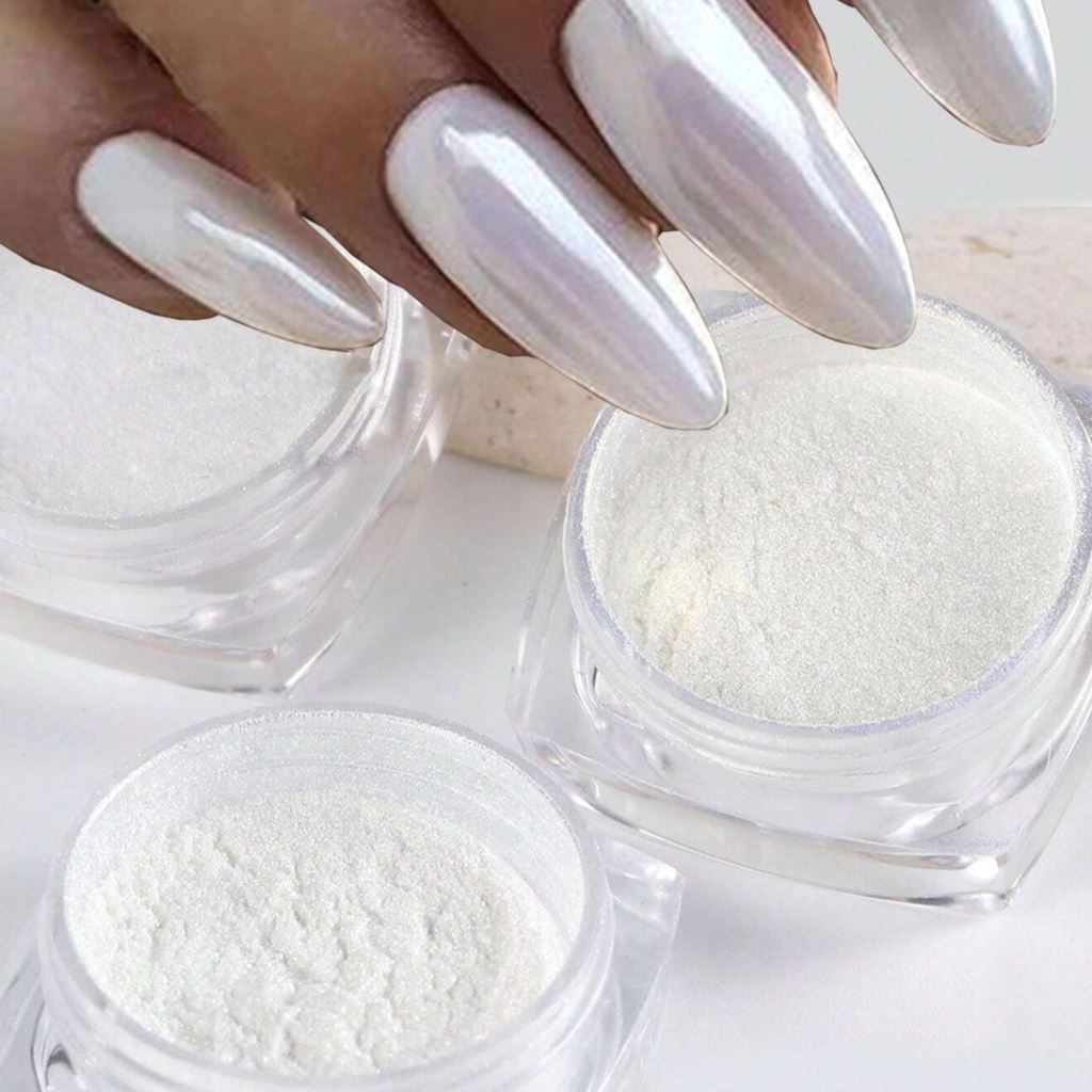 Pearl White Chrome Pigment Powder - High-Quality Metallic Paint for DIY Crafts, Automotive, Nail Art & Cosmetics - Perfect for Resin, Soap Making & Art Projects