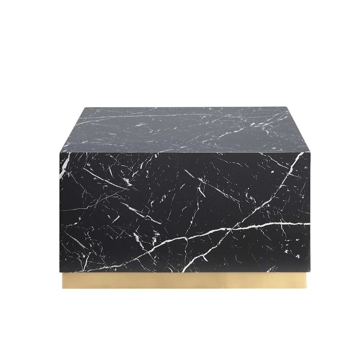 Modern Black Small Square Coffee Table - Minimalist Side Table for Living Room, Bedroom, or Office - Perfect for Coffee, Books, and Decor