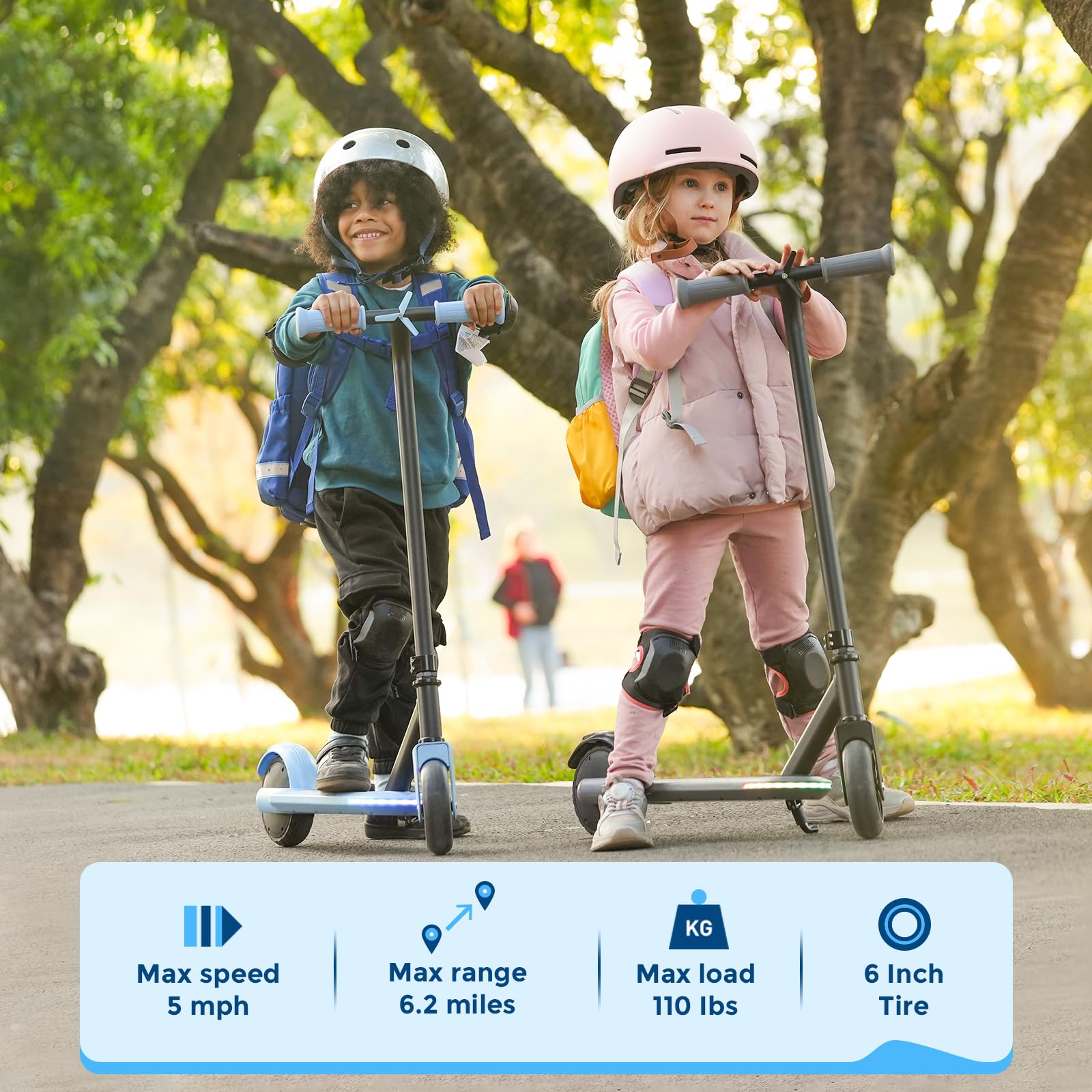 Hiboy ES1 Electric Scooter for Kids Ages 4-8 - 6.2 Mile Range, 40W Motor with Flash Wheels & LED Lights - Perfect Birthday Gift for Boys & Girls - Great for Neighborhood Rides, Park Adventures & Commuting to School