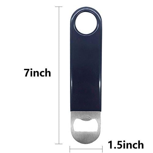 3 Pack Heavy Duty Stainless Steel Flat Bottle Opener - Solid & Durable Beer Openers (7 Inch, Red/Black/Blue) - Perfect for Bars, Parties, Camping & Home Use
