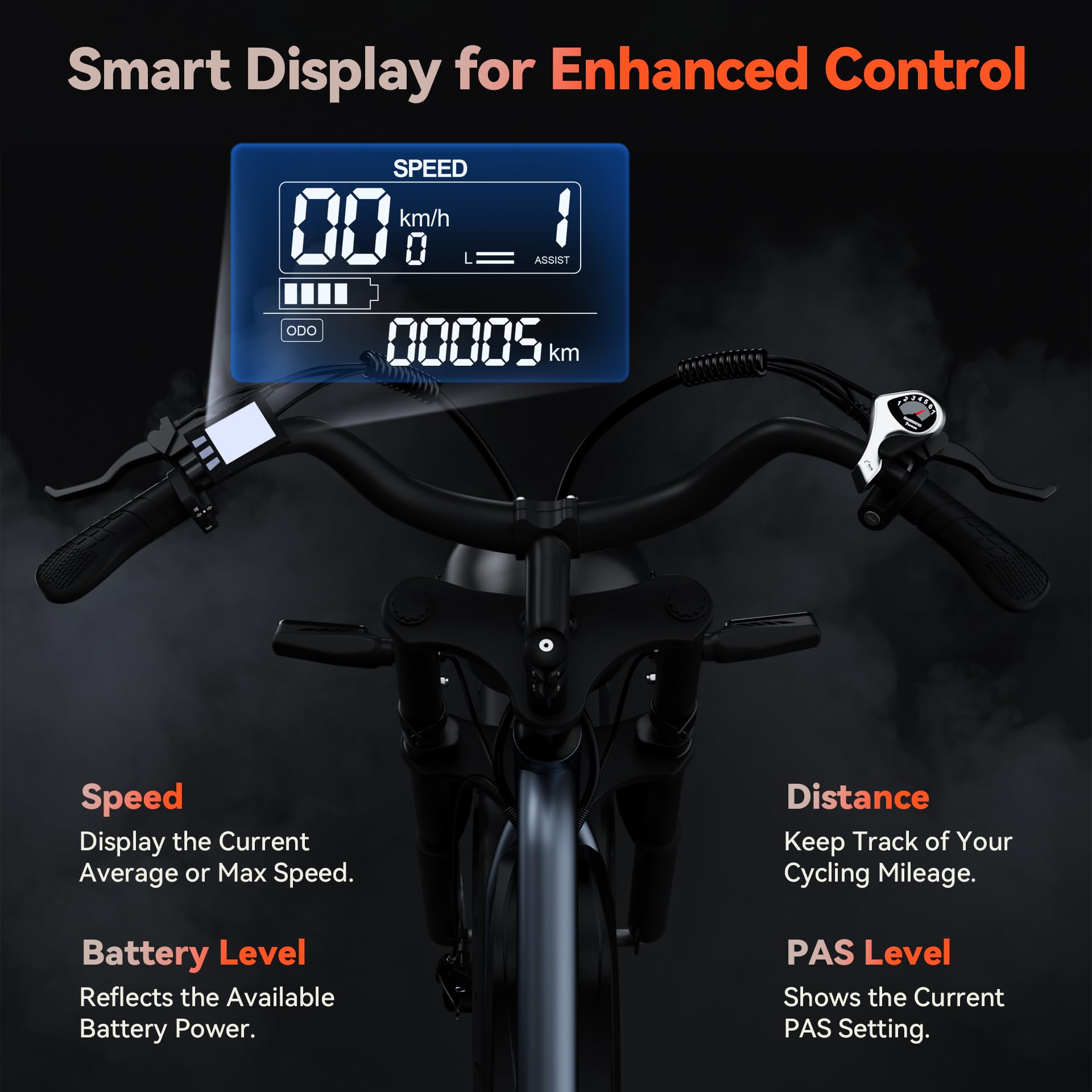 X50 1000W Electric Bike for Adults - 48V 672Wh Battery, 25-30MPH, 50-75 Mile Range - 20