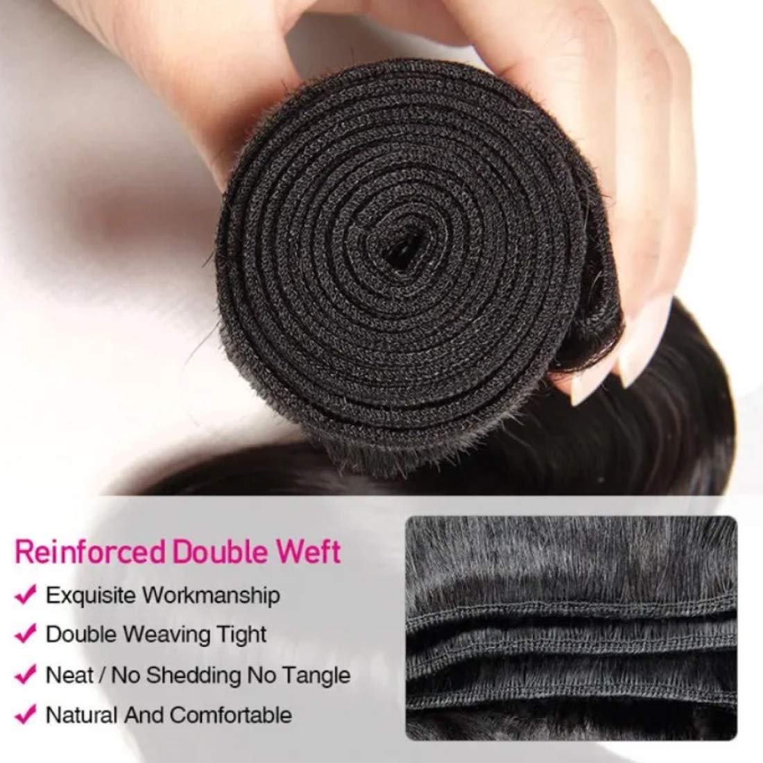 UNice Brazilian Body Wave 100% Virgin Human Hair Weave Extensions - 30 Inch 1 Bundle, Natural Black, Unprocessed, Can Be Dyed & Bleached - Perfect for Daily Styling, Special Occasions & Salon Use