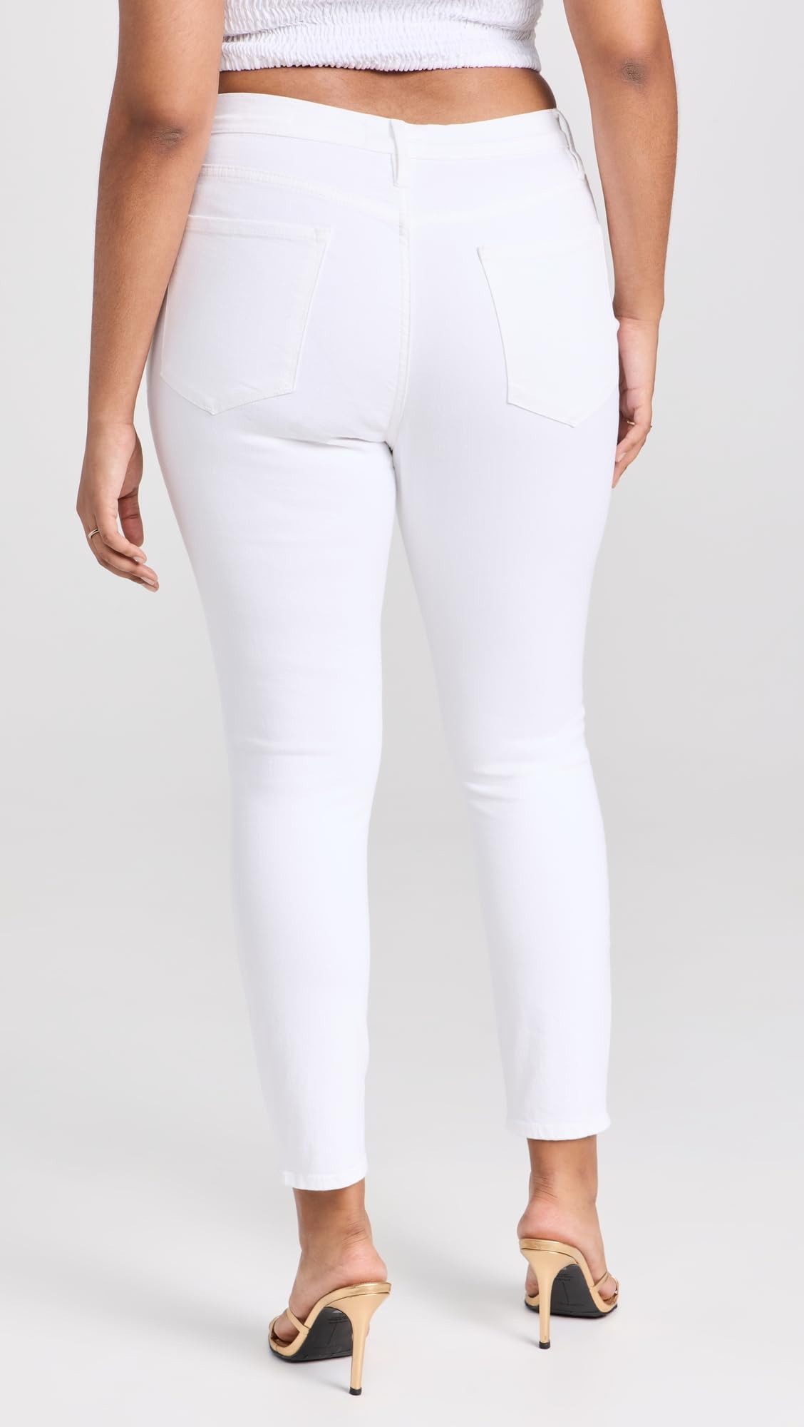 FRAME Women's Ali High Rise Skinny Jeans - Slim Fit Stretch Denim Pants for Casual & Work Outfits