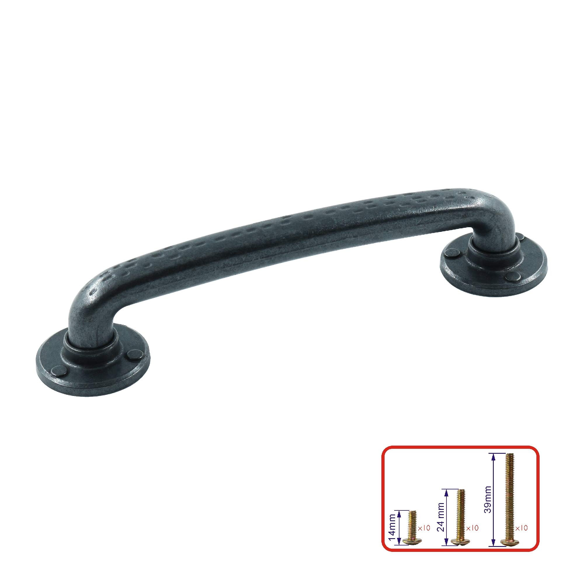Vintage Antique Black Kitchen Cabinet Handles - Curved Drawer Pulls, 6 1/8