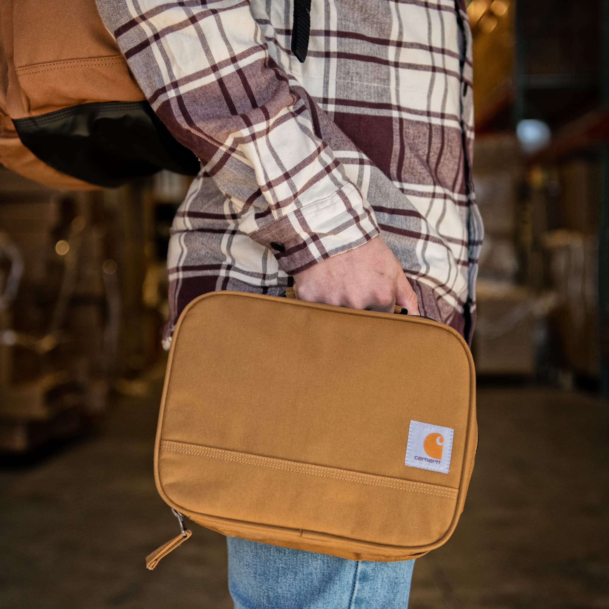 Carhartt Insulated 4-Can Lunch Cooler for Men & Women - Fully Insulated, Water Resistant & Durable Lunch Bag (Black) - Perfect for Work, Picnics, Camping & Outdoor Activities