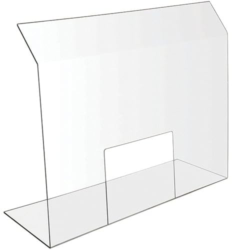 Bon Chef 90166 POS Standalone Health Safety Shield - Protective Acrylic Barrier for Cashiers & Retail Counters - Ideal for Grocery Stores, Pharmacies & Banks