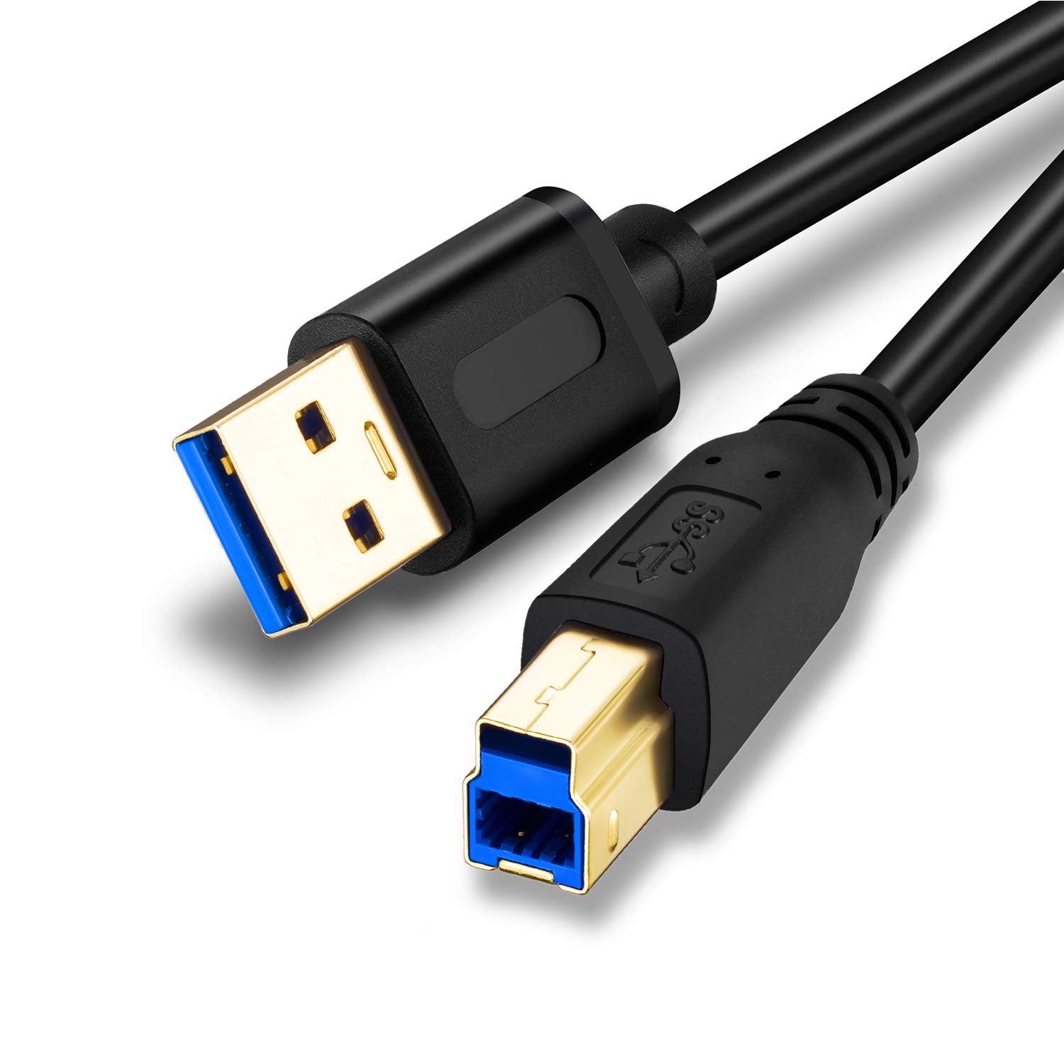 High-Speed USB 3.0 A Male to B Male Cable 25Ft (8M) - SuperSpeed Data Transfer for Scanners, Printers, External Hard Drives | Perfect for Office Equipment, Desktop Setup & Data Backup Solutions