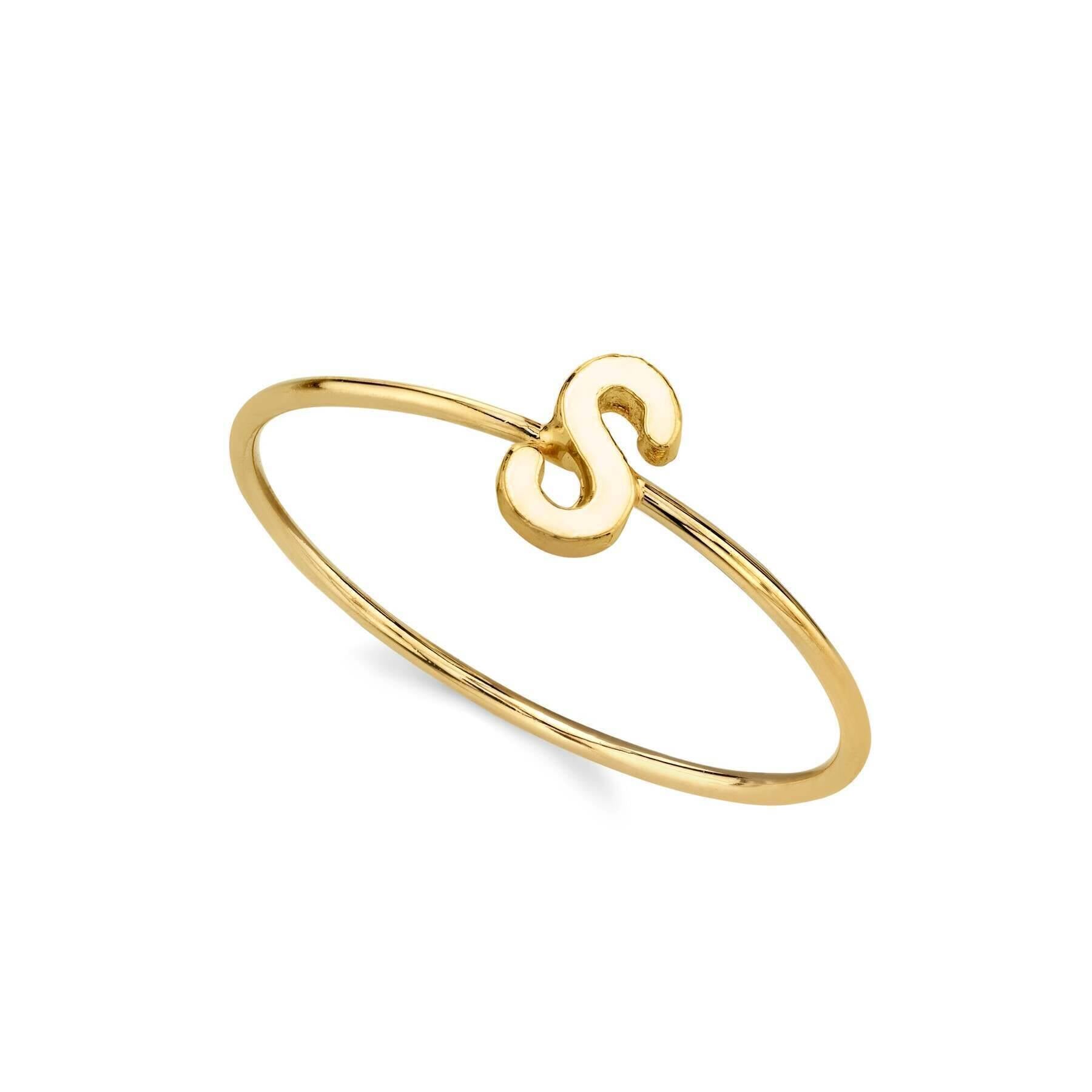 1928 Gold Initial Ring for Women - Personalized Monogram Letter Ring Size 7 - Elegant Dainty Jewelry Gift for Her - Perfect for Birthdays, Anniversaries & Special Occasions