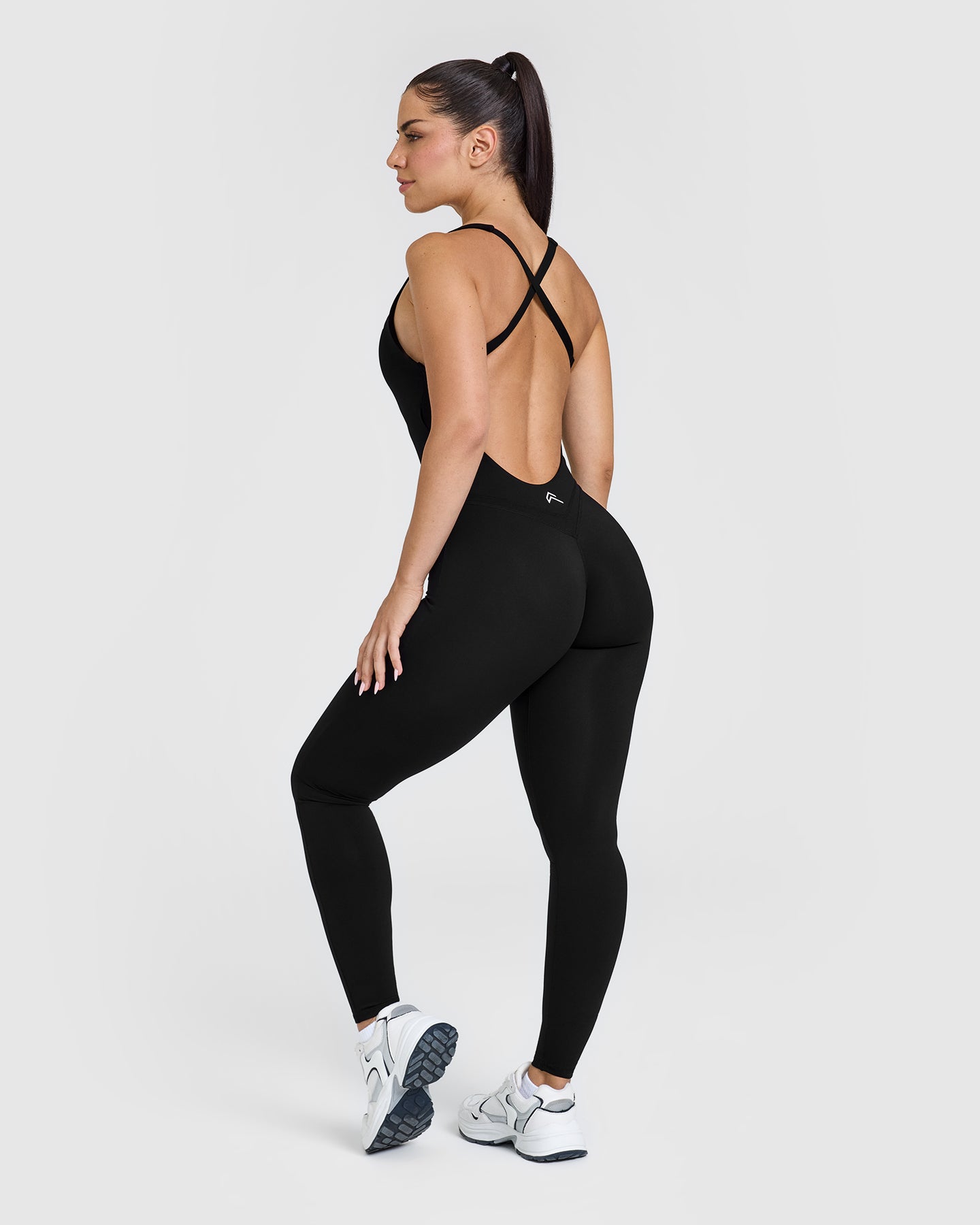Unified Scoop Back All-in-One Long Sleeve Bodysuit - Black | Seamless Layering Essential for Workouts & Casual Wear