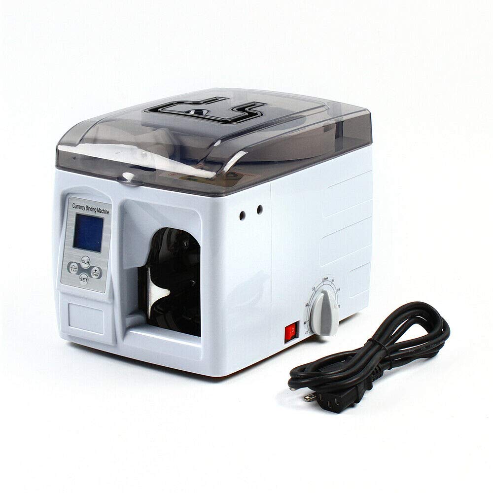 Portable Automatic Cash Bill Strapping Machine - Money Bundle Counter & Currency Binding Tool for Banks, Retail Stores, and Small Businesses