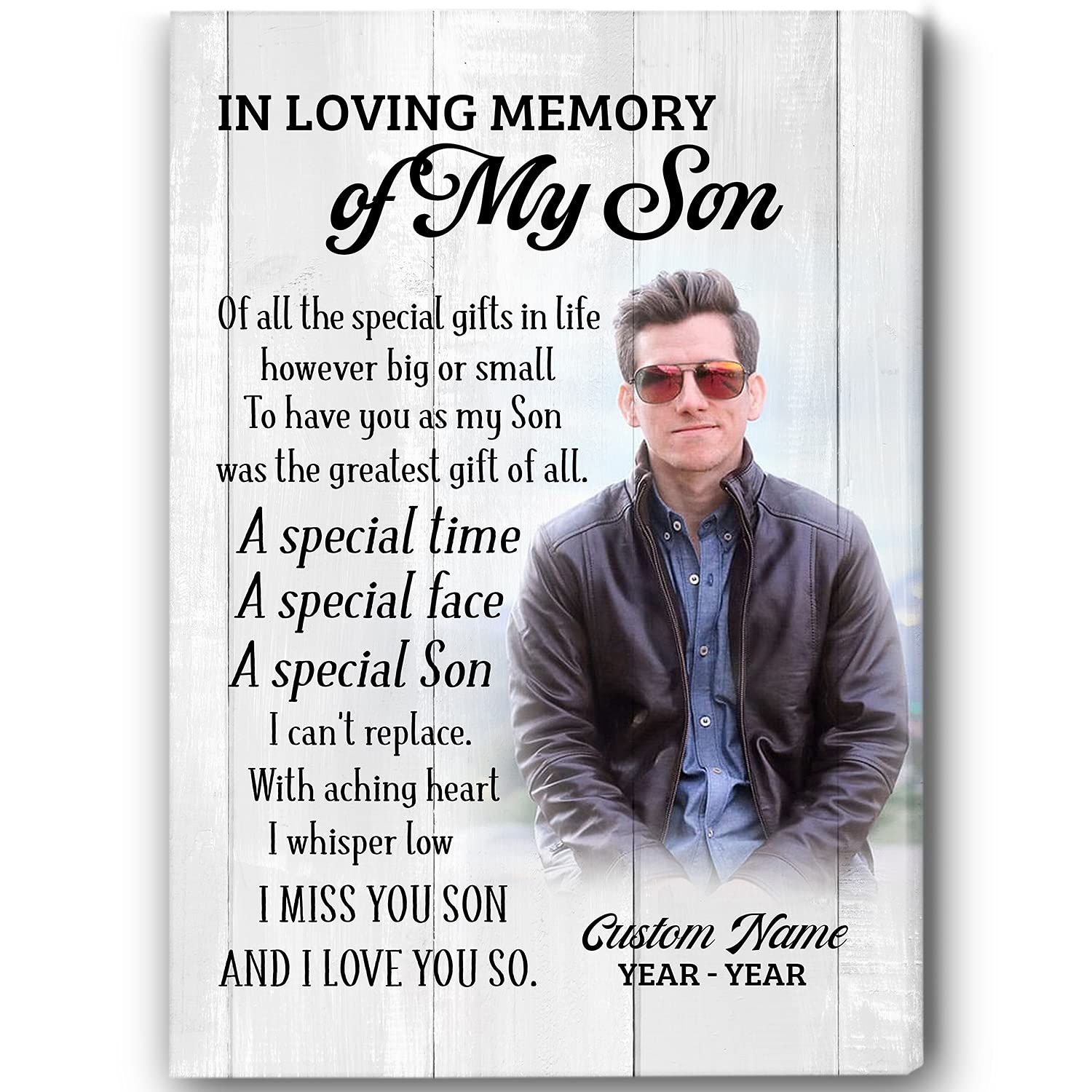 Personalized Naughty Puppy Canvas - Memorial Gift for Son, Sympathy Keepsake for Loss of Child, Bereavement Gift for Youth Cancer - 12x16 Inch - Perfect for Home Memorial, Comforting Grieving Parents, and Honoring Loved Ones