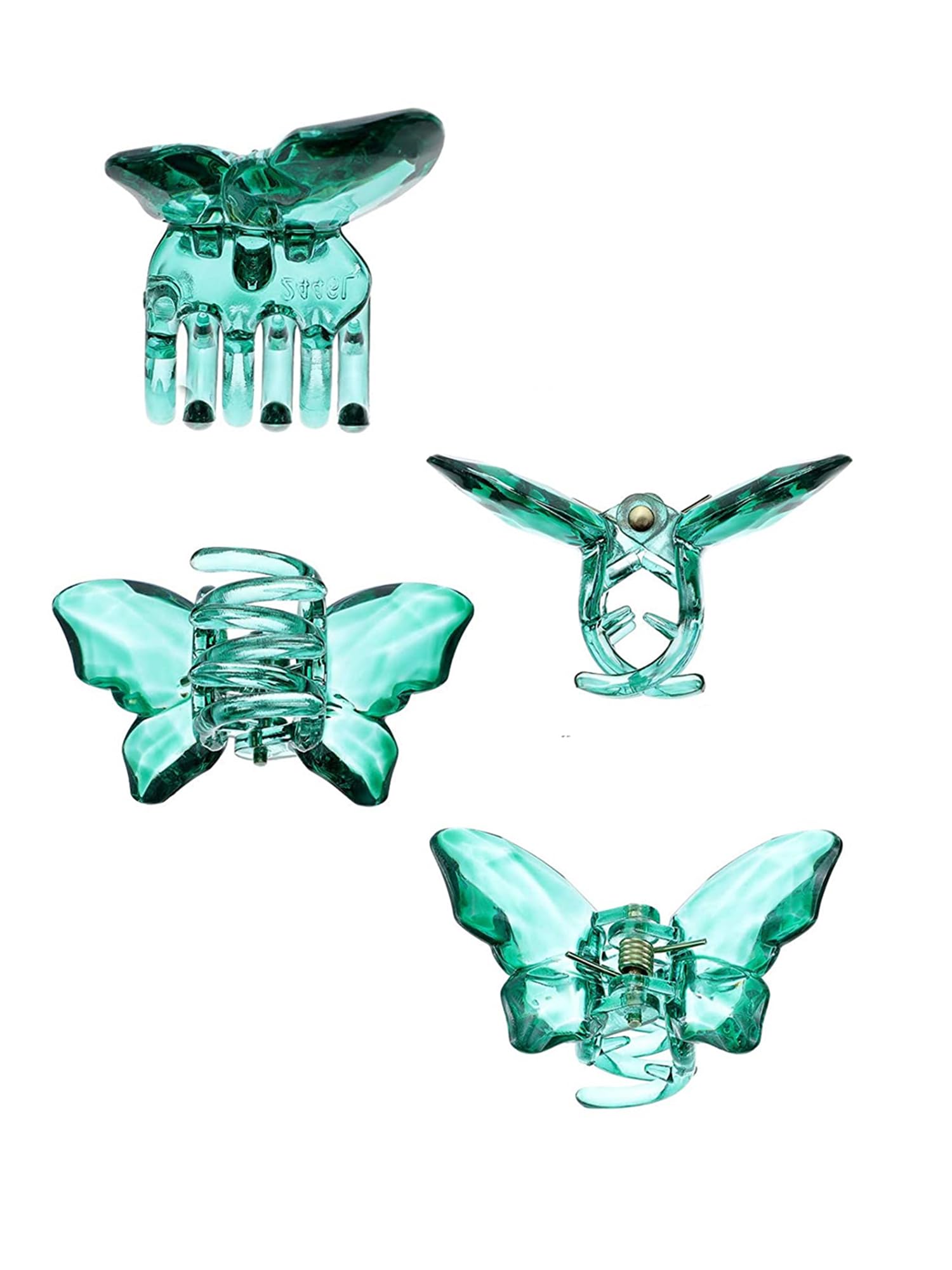 Yellow Butterfly Hair Claw Clips for Women & Girls - Large Hair Clutches in Multicolor - Perfect for Ponytails, Buns & Updos - Great Gift for Women & Girls