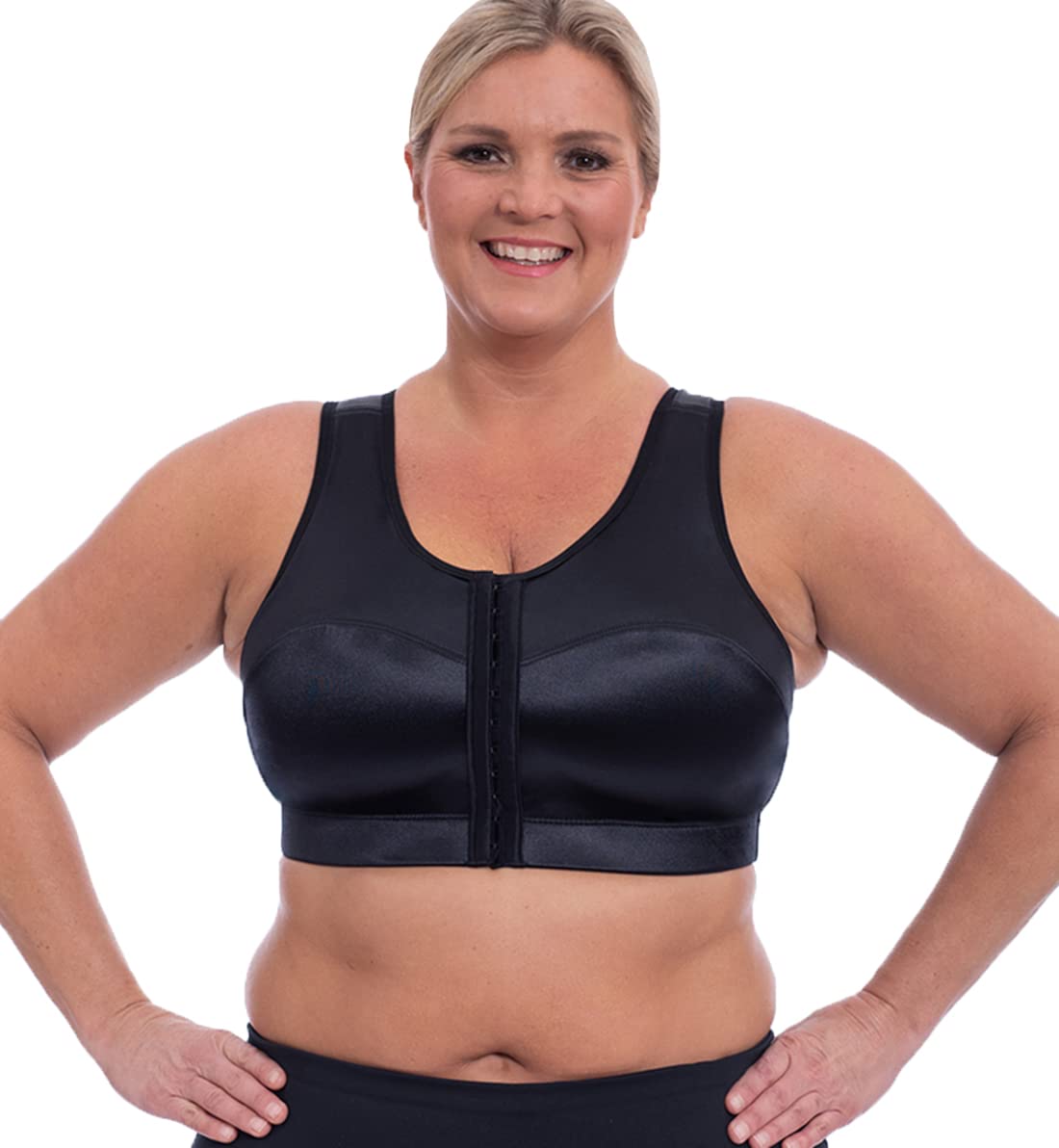 ENELL Women's High Impact Sports Bra - Full Coverage, Maximum Support for Running, CrossFit & High-Intensity Workouts - Size 100 (Black)