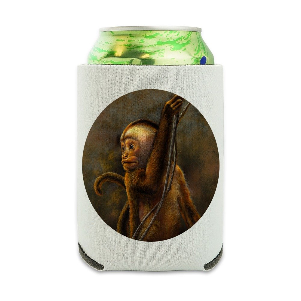 Capuchin Monkey Organ Grinder Can Cooler - Insulated Collapsible Drink Sleeve for Beer & Soda Cans - Perfect for Parties, BBQs & Outdoor Events