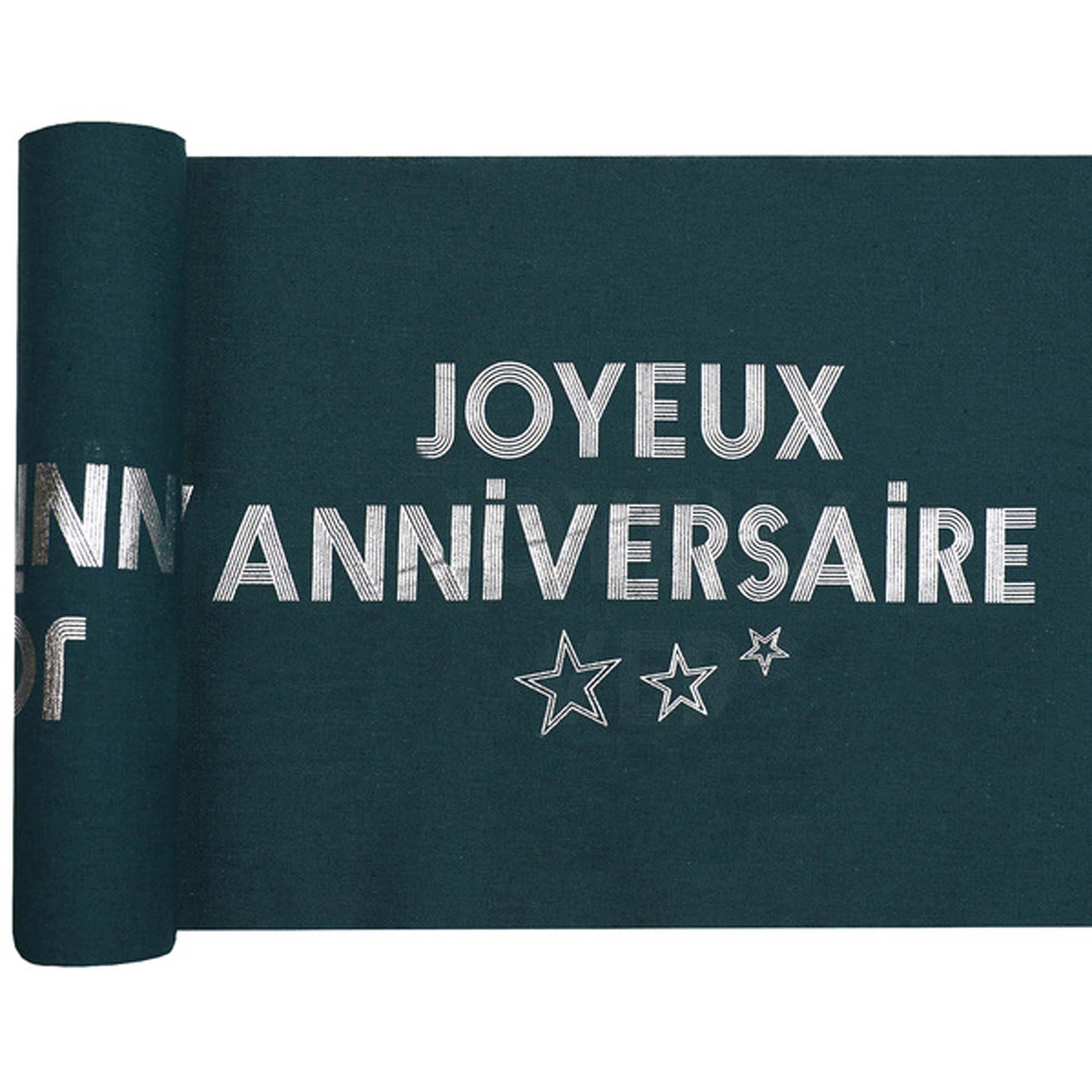 Elegant Blue and Silver Birthday Table Runner - 197 Inches Long for Party Decorations | Perfect for Anniversaries, Birthdays & Special Events