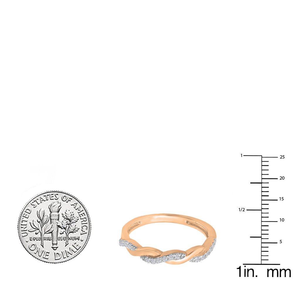 Dazzlingrock 10K White Gold Women's Stackable Wedding Band with 0.15 Carat Round White Diamonds - Perfect for Anniversary Gifts, Bridal Jewelry & Everyday Elegance