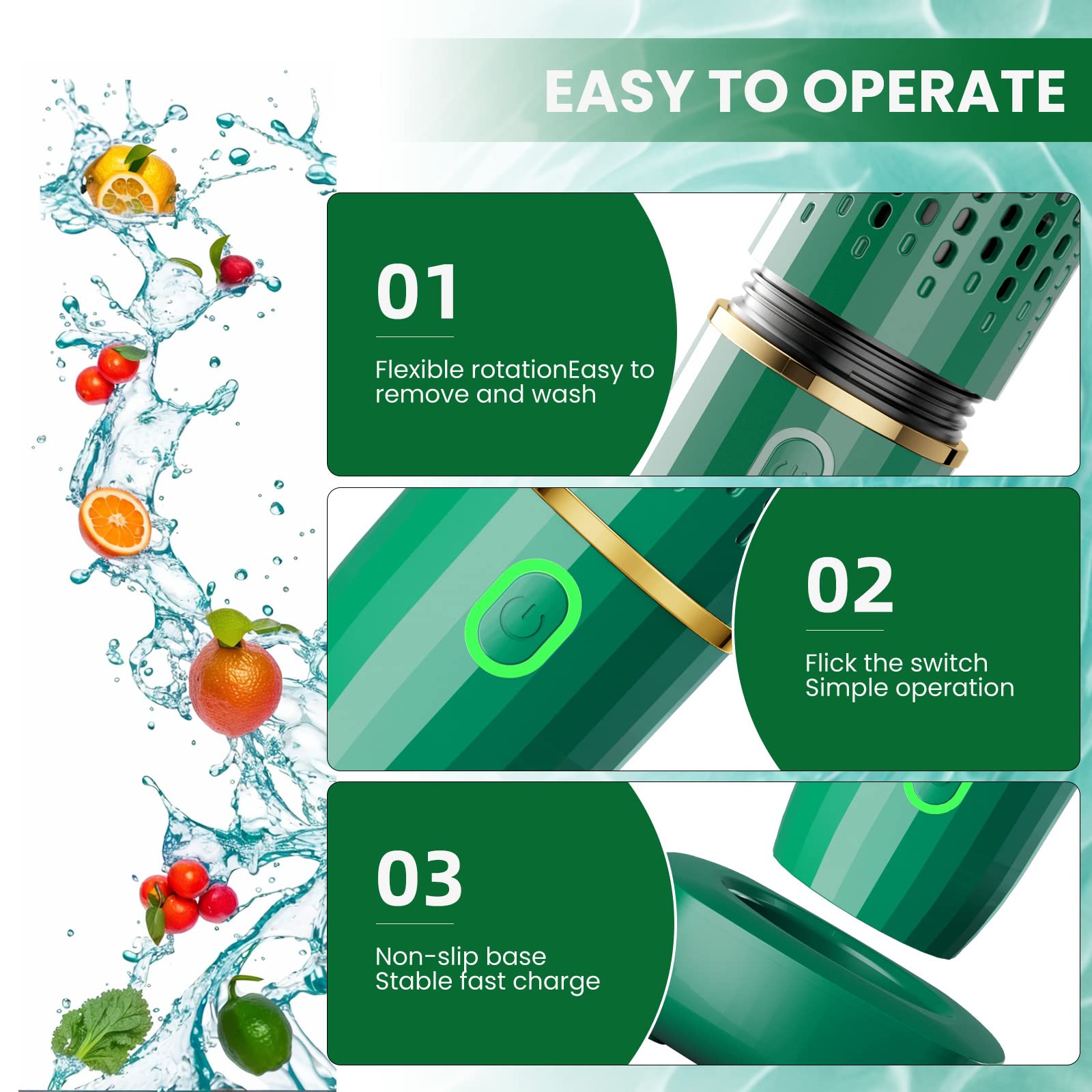 Organic Fruit & Vegetable Washer Machine - Kitchen Food Cleaner for Deep Cleaning Fruits, Veggies, Rice, Meat & Utensils | Portable Kitchen Gadget for Healthy Eating & Food Safety (Green) - Perfect for Home Kitchens, Restaurants & Meal Prep